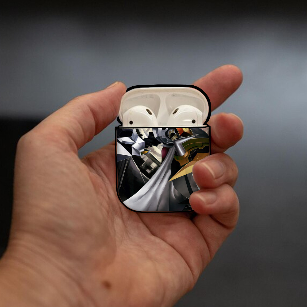 Digimon デジタルモンスター/デジモン AirPods 第2世代保護ケース ハードシェル ブラック 耐衝撃・防指紋・カラビナ付き