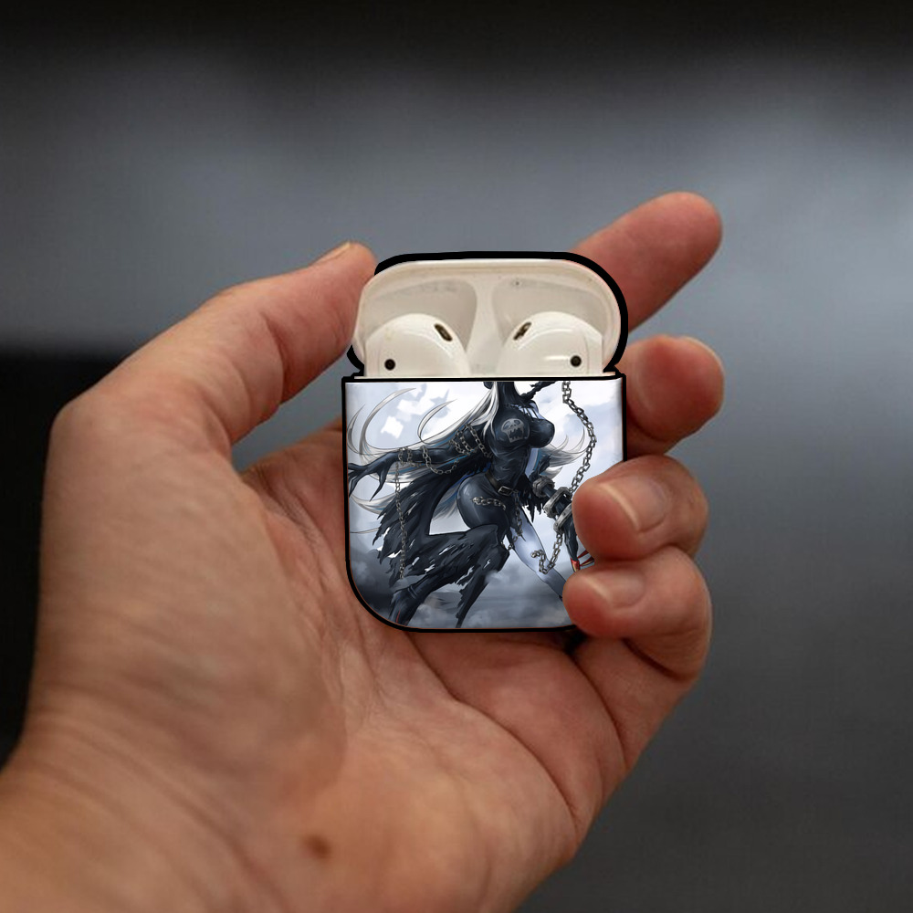Digimon デジタルモンスター/デジモン AirPods 第2世代保護ケース ハードシェル ブラック 耐衝撃・防指紋・カラビナ付き
