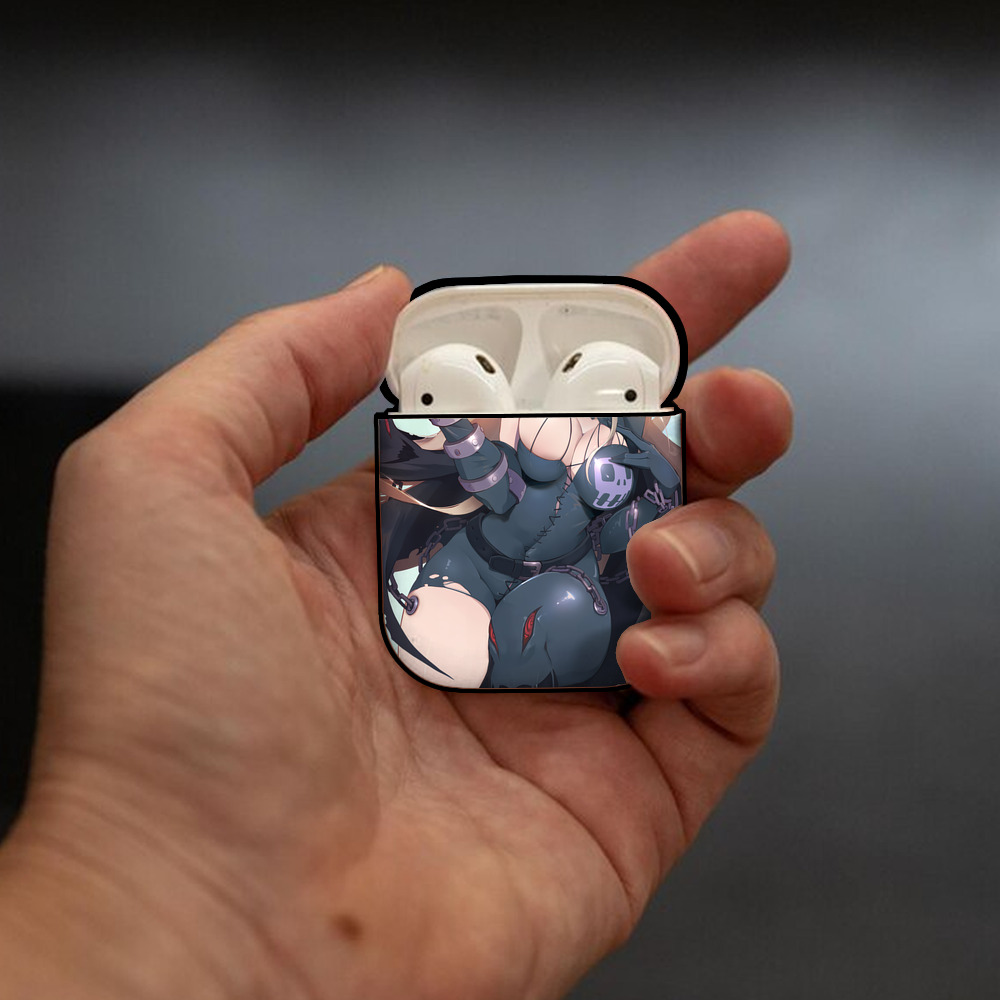 Digimon デジタルモンスター/デジモン AirPods 第2世代保護ケース ハードシェル ブラック 耐衝撃・防指紋・カラビナ付き