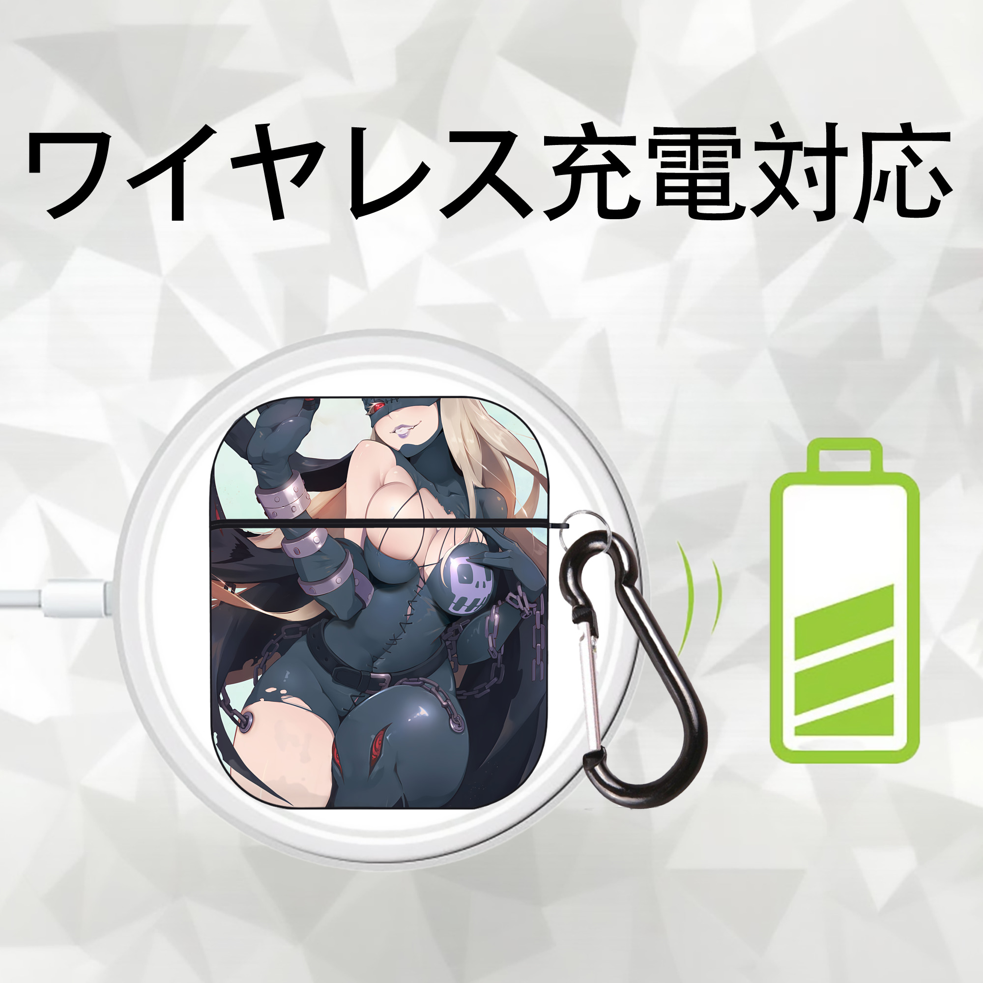 Digimon デジタルモンスター/デジモン AirPods 第2世代保護ケース ハードシェル ブラック 耐衝撃・防指紋・カラビナ付き