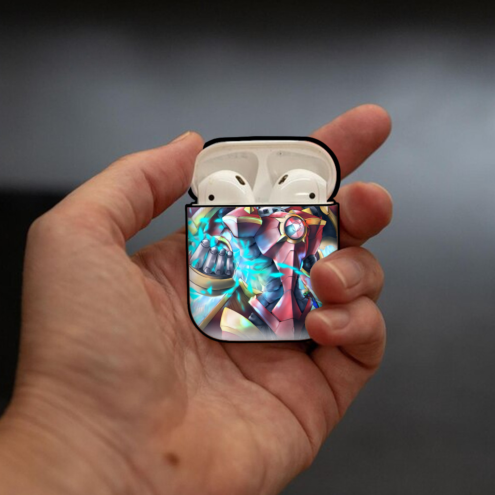 Digimon デジタルモンスター/デジモン AirPods 第2世代保護ケース ハードシェル ブラック 耐衝撃・防指紋・カラビナ付き