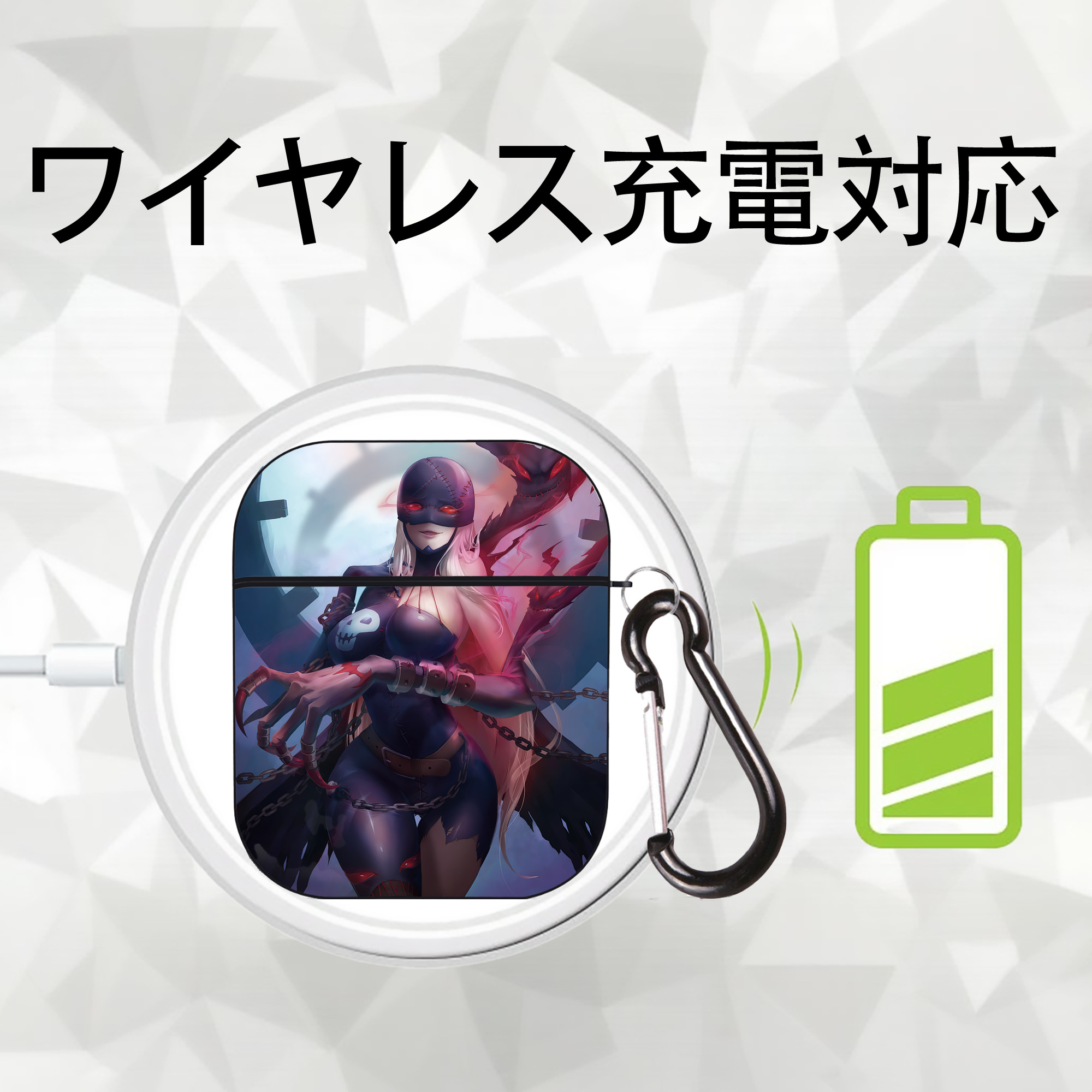 Digimon デジタルモンスター/デジモン AirPods 第2世代保護ケース ハードシェル ブラック 耐衝撃・防指紋・カラビナ付き