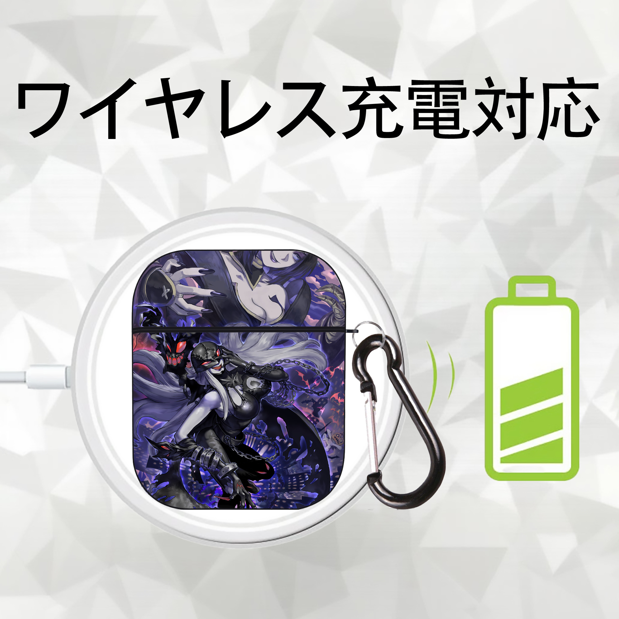 Digimon デジタルモンスター/デジモン AirPods 第2世代保護ケース ハードシェル ブラック 耐衝撃・防指紋・カラビナ付き