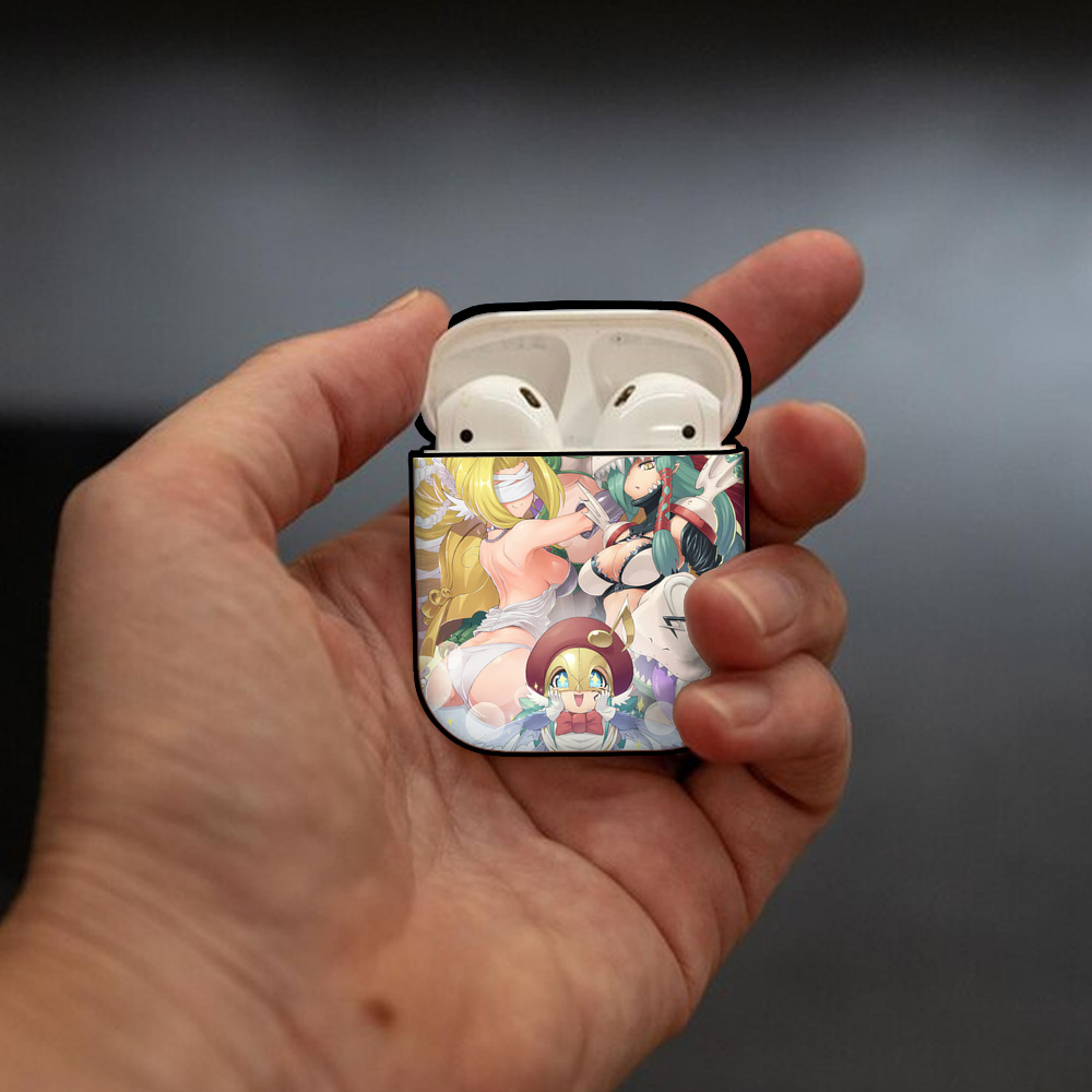 Digimon デジタルモンスター/デジモン AirPods 第2世代保護ケース ハードシェル ブラック 耐衝撃・防指紋・カラビナ付き
