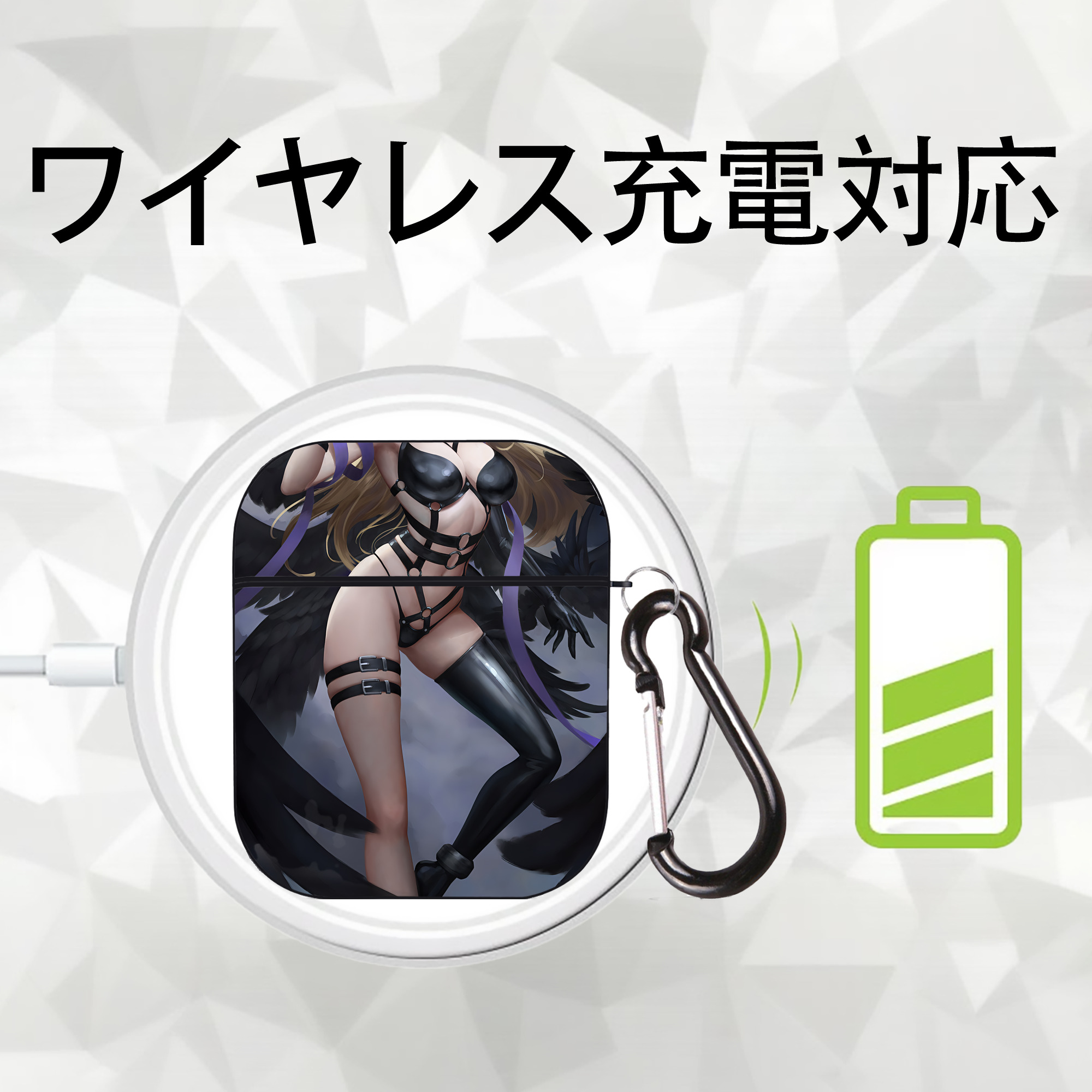Digimon デジタルモンスター/デジモン AirPods 第2世代保護ケース ハードシェル ブラック 耐衝撃・防指紋・カラビナ付き