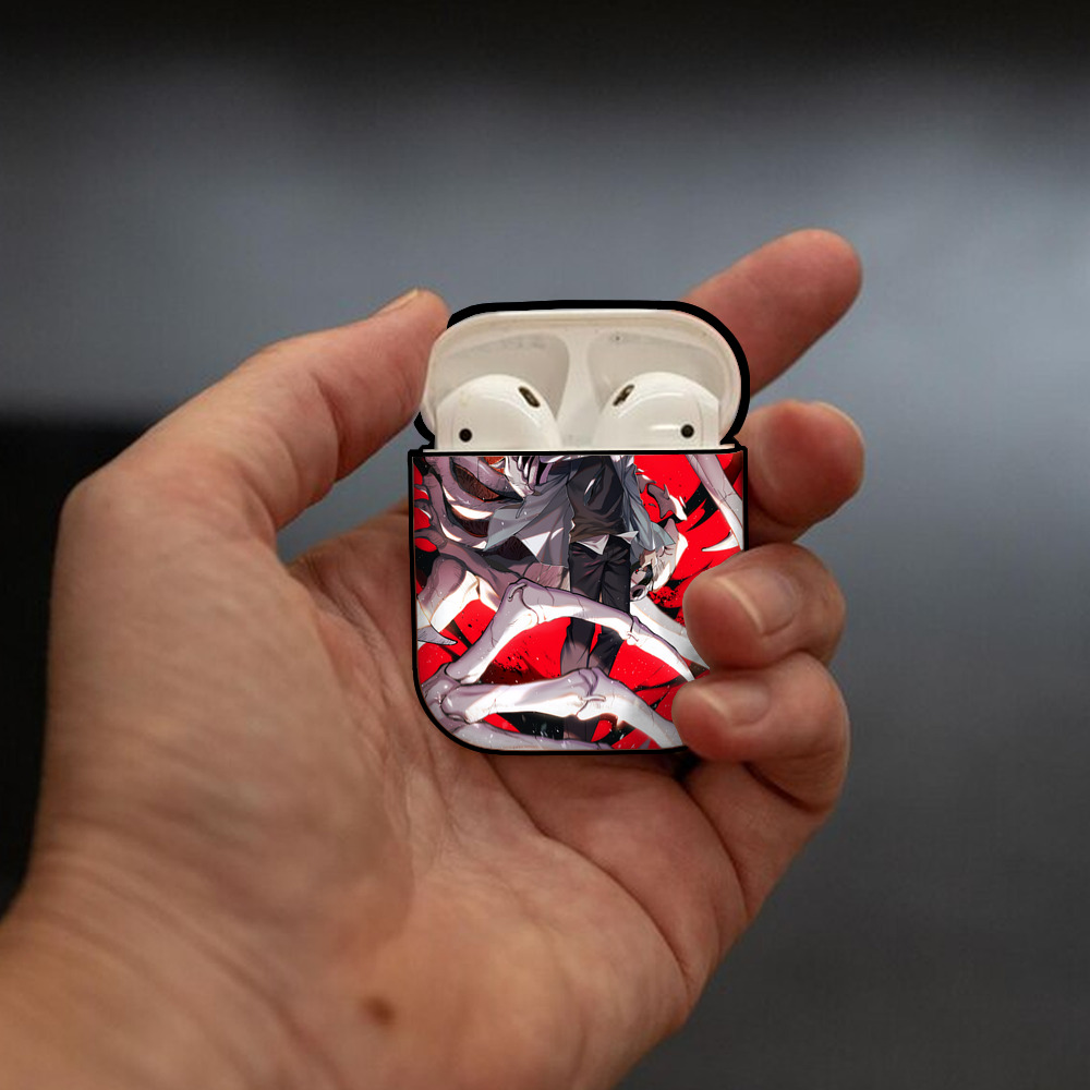 Digimon デジタルモンスター/デジモン AirPods 第2世代保護ケース ハードシェル ブラック 耐衝撃・防指紋・カラビナ付き