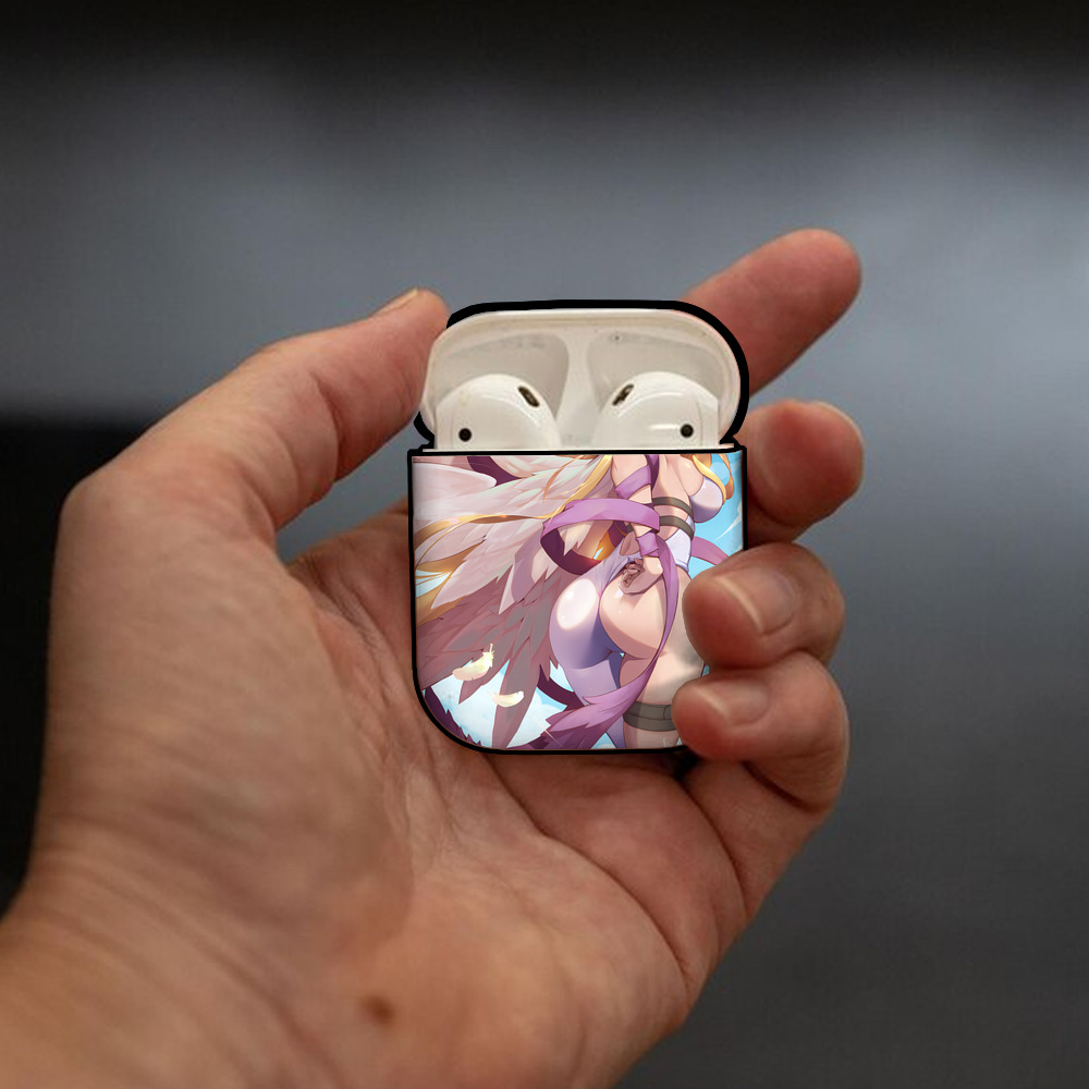 Digimon デジタルモンスター/デジモン AirPods 第2世代保護ケース ハードシェル ブラック 耐衝撃・防指紋・カラビナ付き