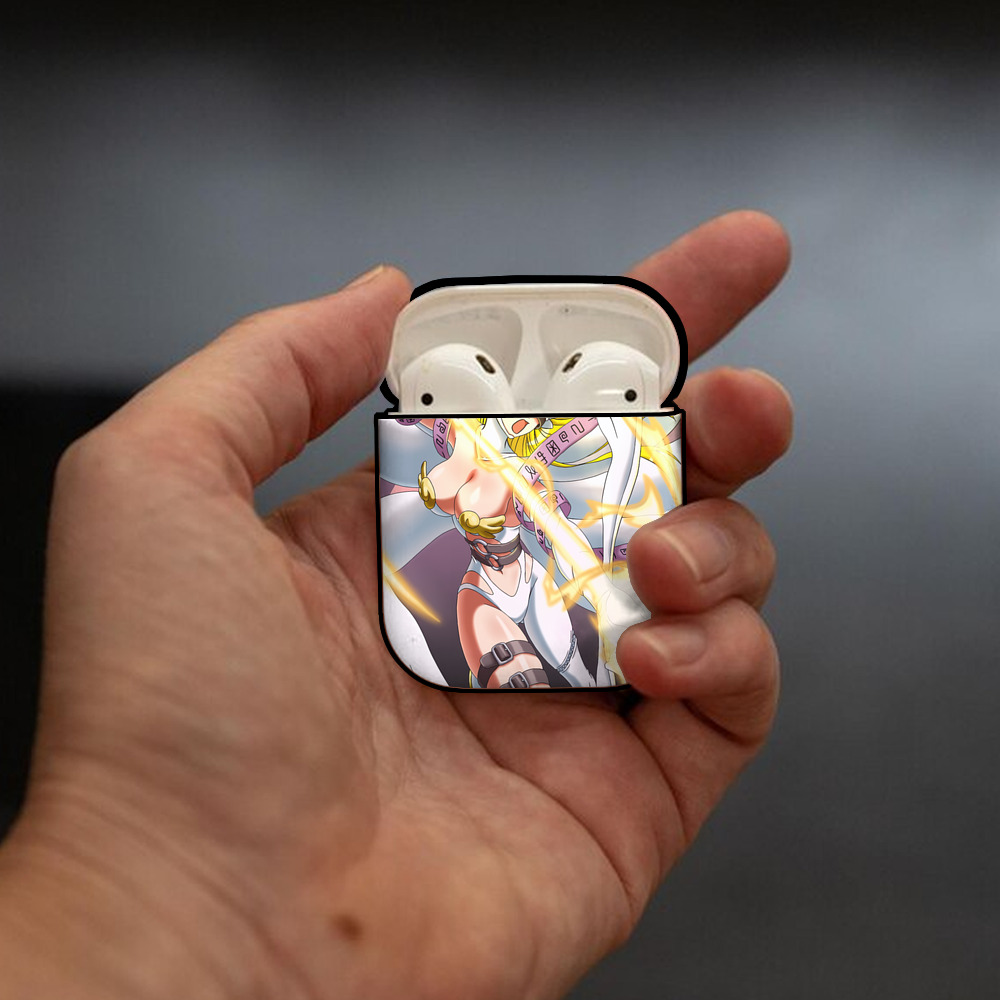 Digimon デジタルモンスター/デジモン AirPods 第2世代保護ケース ハードシェル ブラック 耐衝撃・防指紋・カラビナ付き
