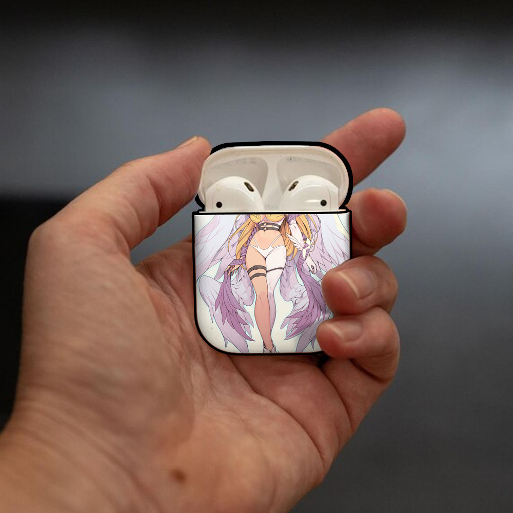 Digimon デジタルモンスター/デジモン AirPods 第2世代保護ケース ハードシェル ブラック 耐衝撃・防指紋・カラビナ付き