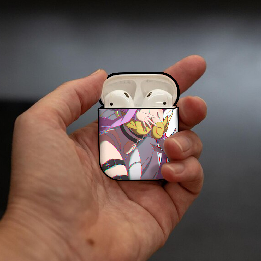 Digimon デジタルモンスター/デジモン AirPods 第2世代保護ケース ハードシェル ブラック 耐衝撃・防指紋・カラビナ付き