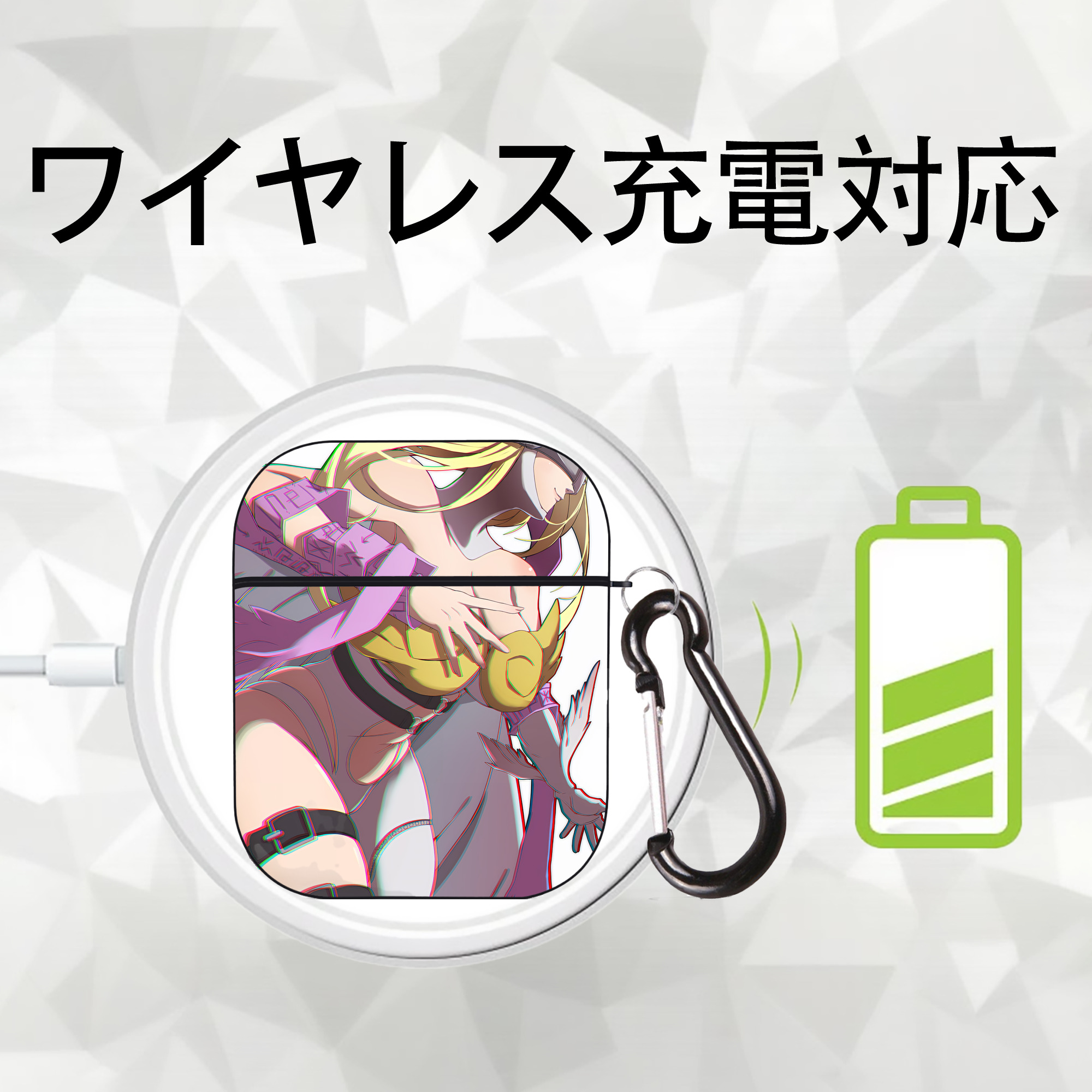 Digimon デジタルモンスター/デジモン AirPods 第2世代保護ケース ハードシェル ブラック 耐衝撃・防指紋・カラビナ付き