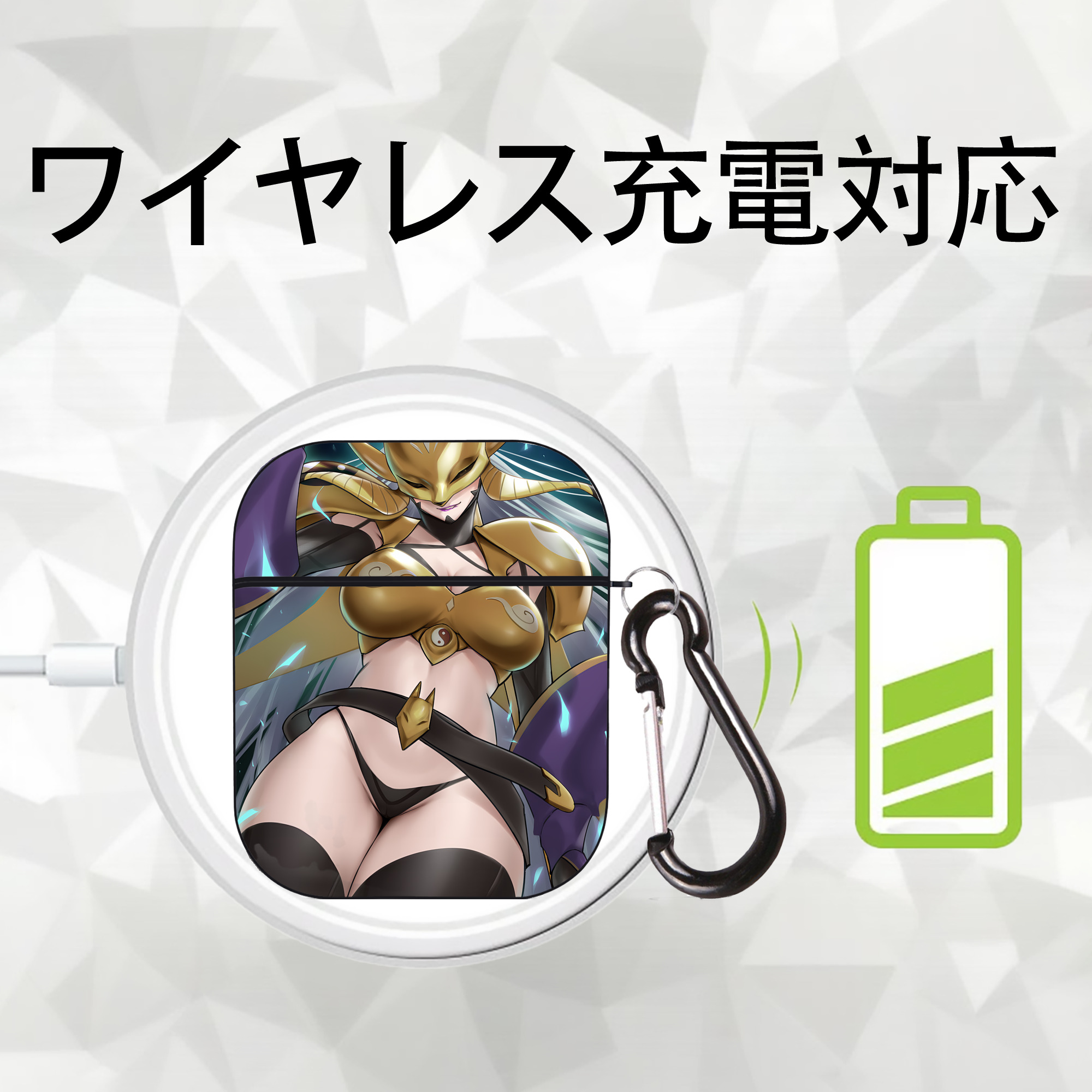 Digimon デジタルモンスター/デジモン AirPods 第2世代保護ケース ハードシェル ブラック 耐衝撃・防指紋・カラビナ付き
