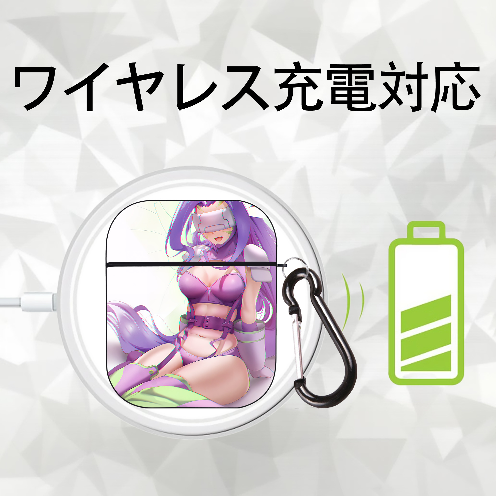Digimon デジタルモンスター/デジモン AirPods 第2世代保護ケース ハードシェル ブラック 耐衝撃・防指紋・カラビナ付き