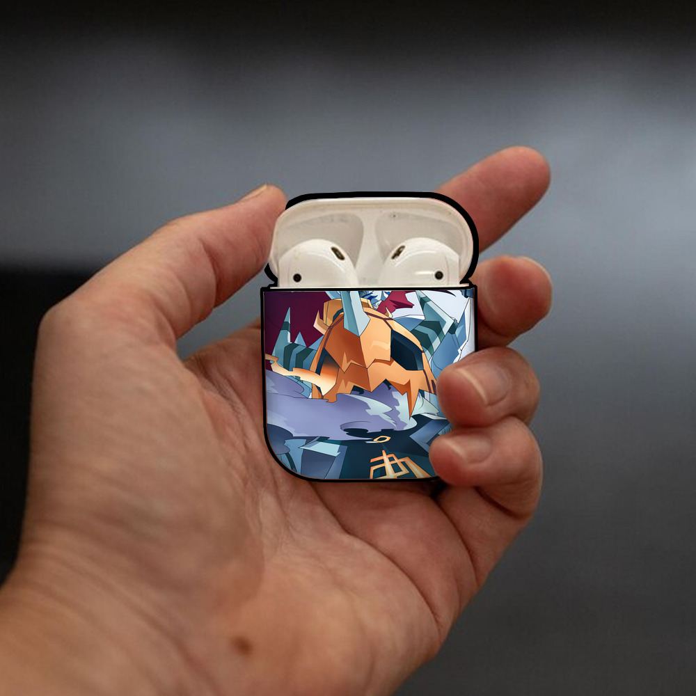 Digimon デジタルモンスター/デジモン AirPods 第2世代保護ケース ハードシェル ブラック 耐衝撃・防指紋・カラビナ付き