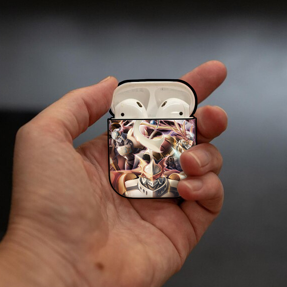 Digimon デジタルモンスター/デジモン AirPods 第2世代保護ケース ハードシェル ブラック 耐衝撃・防指紋・カラビナ付き