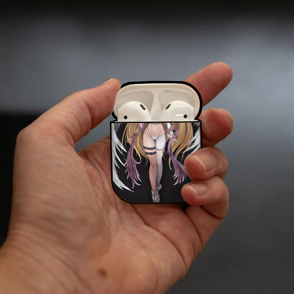 Digimon デジタルモンスター/デジモン AirPods 第2世代保護ケース ハードシェル ブラック 耐衝撃・防指紋・カラビナ付き