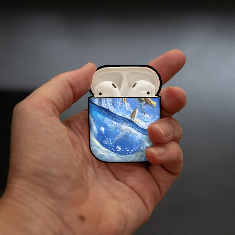 Digimon デジタルモンスター/デジモン AirPods 第2世代保護ケース ハードシェル ブラック 耐衝撃・防指紋・カラビナ付き