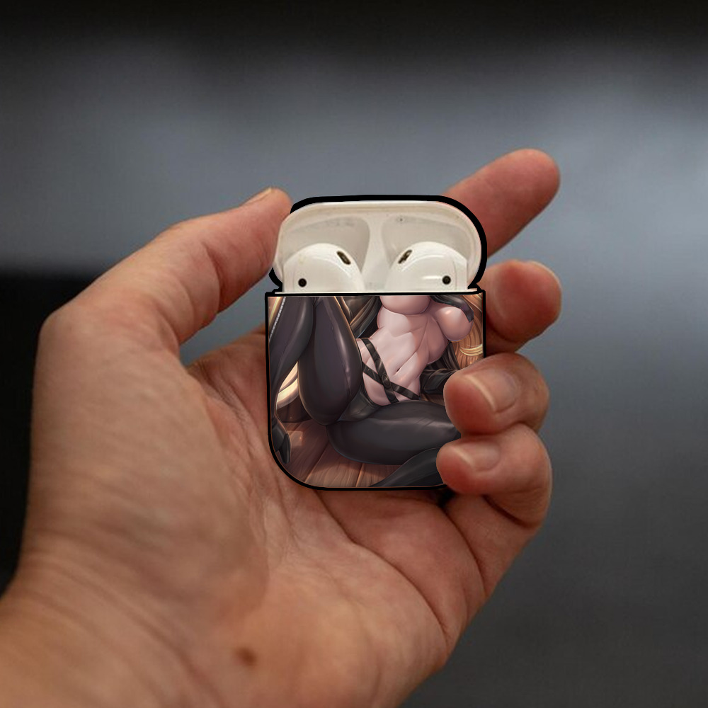 Digimon デジタルモンスター/デジモン AirPods 第2世代保護ケース ハードシェル ブラック 耐衝撃・防指紋・カラビナ付き