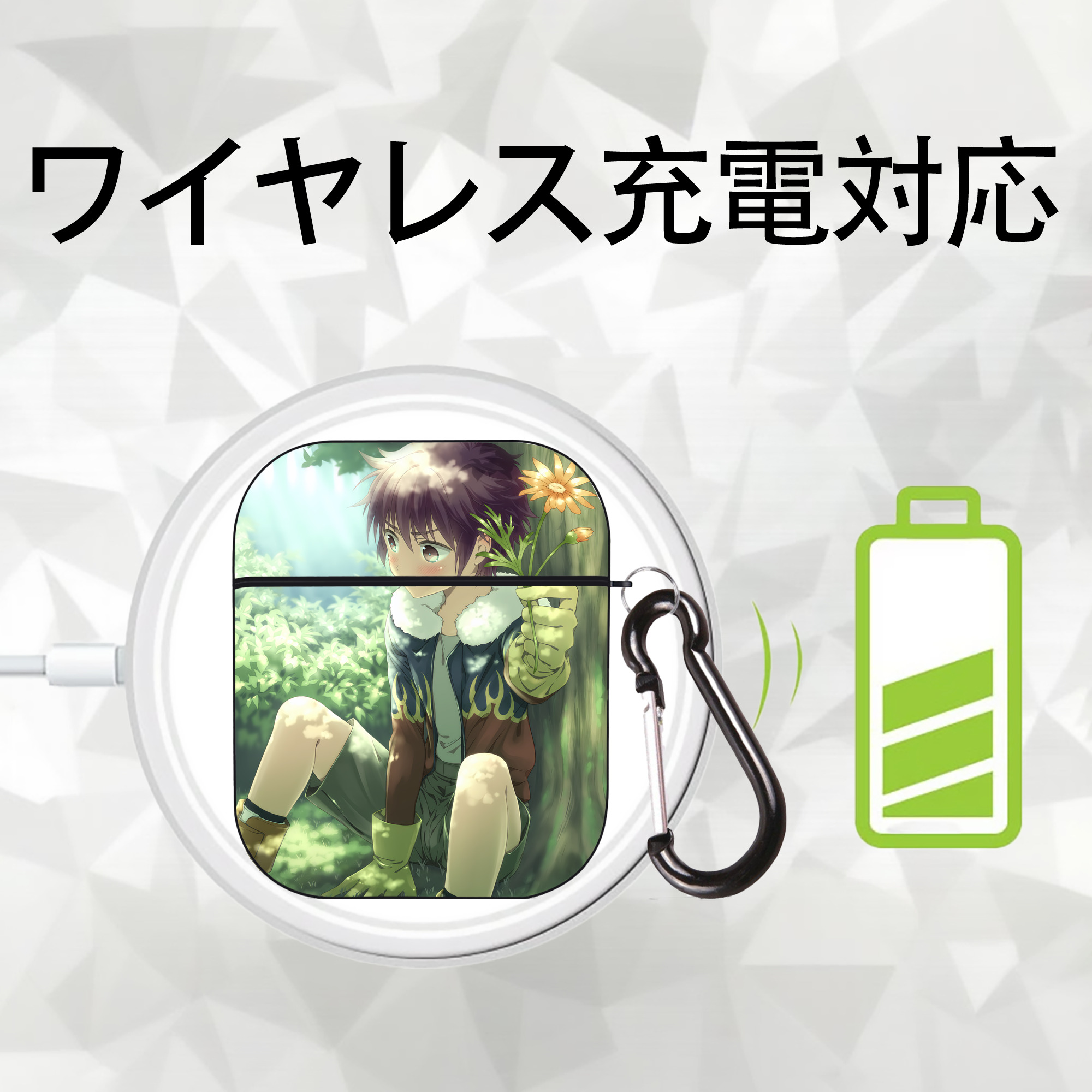 Digimon デジタルモンスター/デジモン AirPods 第2世代保護ケース ハードシェル ブラック 耐衝撃・防指紋・カラビナ付き
