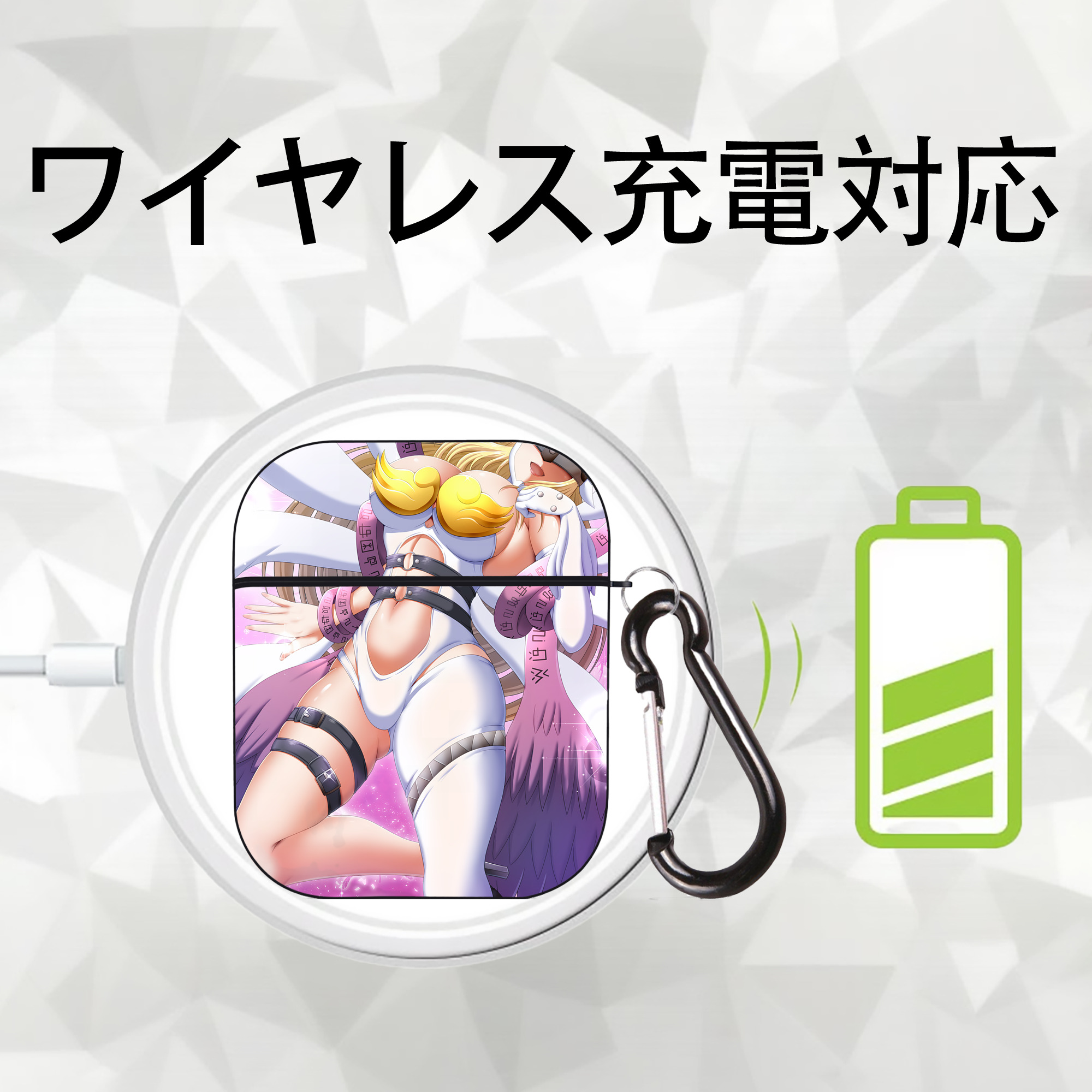 Digimon デジタルモンスター/デジモン AirPods 第2世代保護ケース ハードシェル ブラック 耐衝撃・防指紋・カラビナ付き
