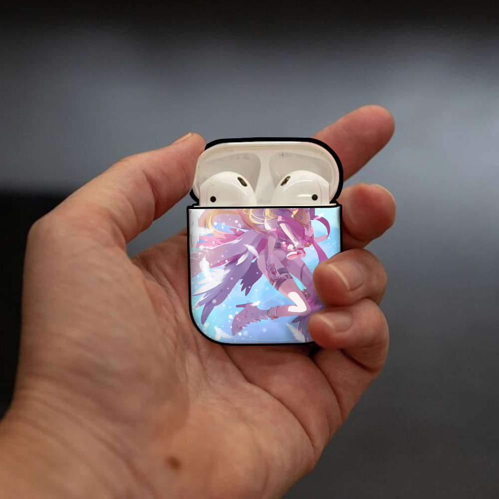 Digimon デジタルモンスター/デジモン AirPods 第2世代保護ケース ハードシェル ブラック 耐衝撃・防指紋・カラビナ付き