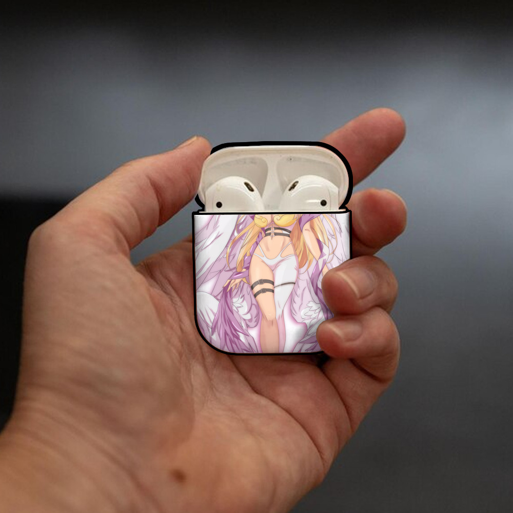 Digimon デジタルモンスター/デジモン AirPods 第2世代保護ケース ハードシェル ブラック 耐衝撃・防指紋・カラビナ付き