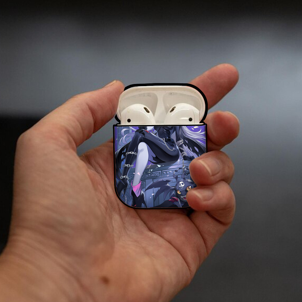 Digimon デジタルモンスター/デジモン AirPods 第2世代保護ケース ハードシェル ブラック 耐衝撃・防指紋・カラビナ付き
