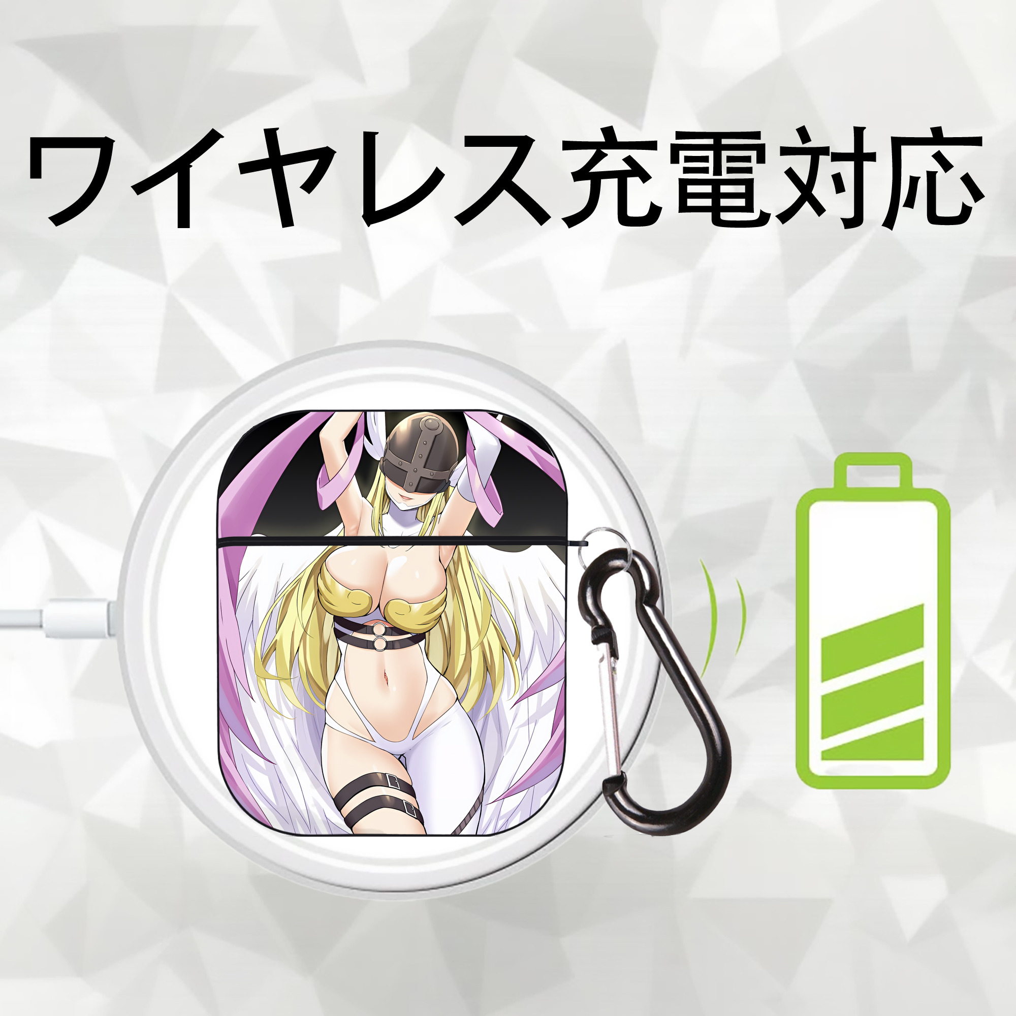 Digimon デジタルモンスター/デジモン AirPods 第2世代保護ケース ハードシェル ブラック 耐衝撃・防指紋・カラビナ付き