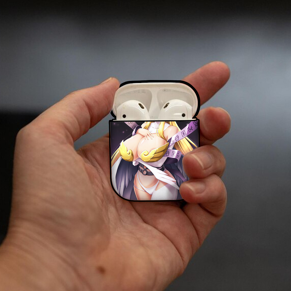 Digimon デジタルモンスター/デジモン AirPods 第2世代保護ケース ハードシェル ブラック 耐衝撃・防指紋・カラビナ付き