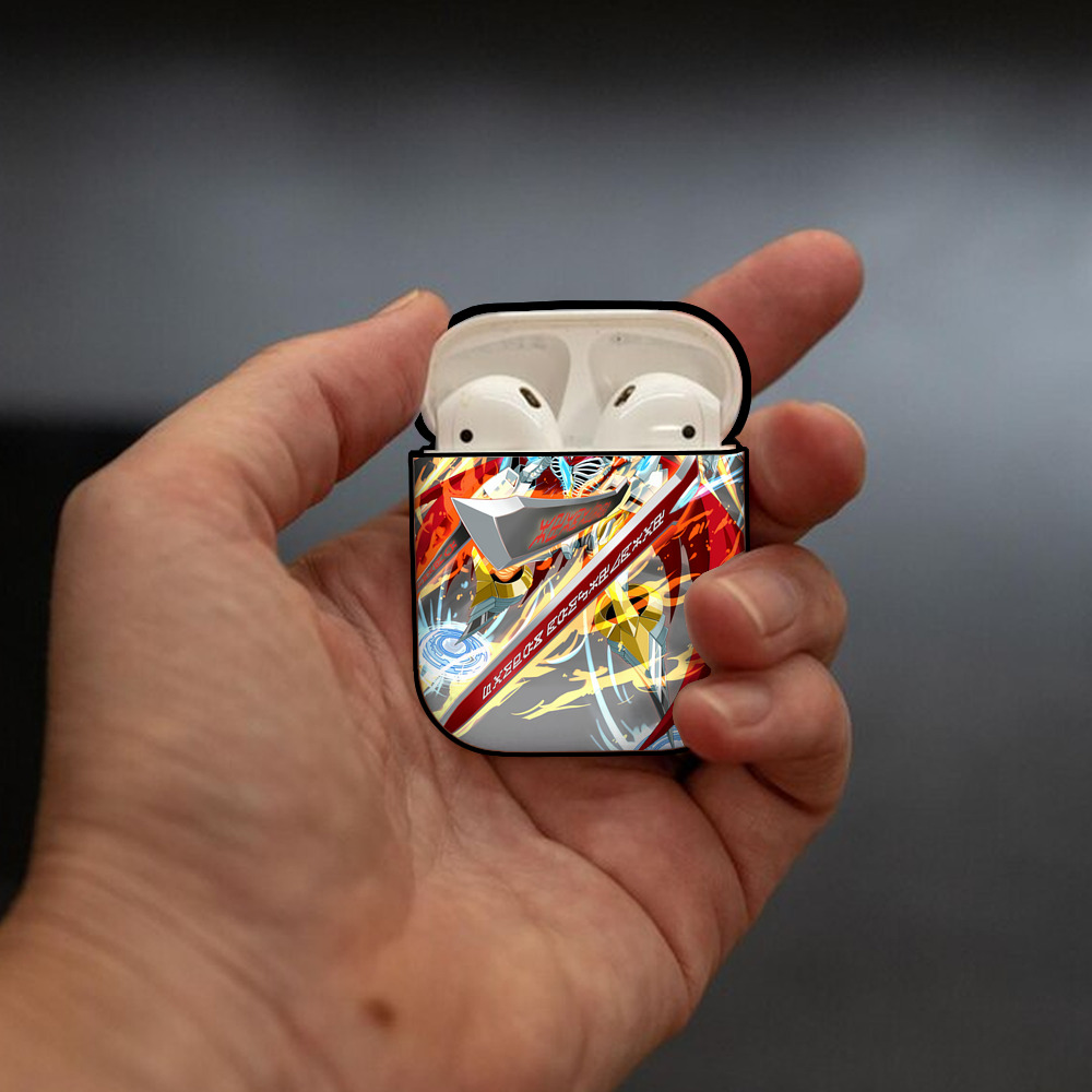 Digimon デジタルモンスター/デジモン AirPods 第2世代保護ケース ハードシェル ブラック 耐衝撃・防指紋・カラビナ付き