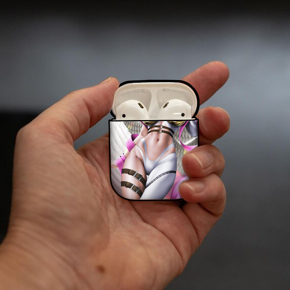 Digimon デジタルモンスター/デジモン AirPods 第2世代保護ケース ハードシェル ブラック 耐衝撃・防指紋・カラビナ付き