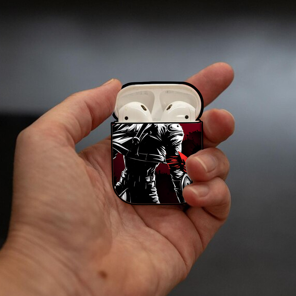 Digimon デジタルモンスター/デジモン AirPods 第2世代保護ケース ハードシェル ブラック 耐衝撃・防指紋・カラビナ付き
