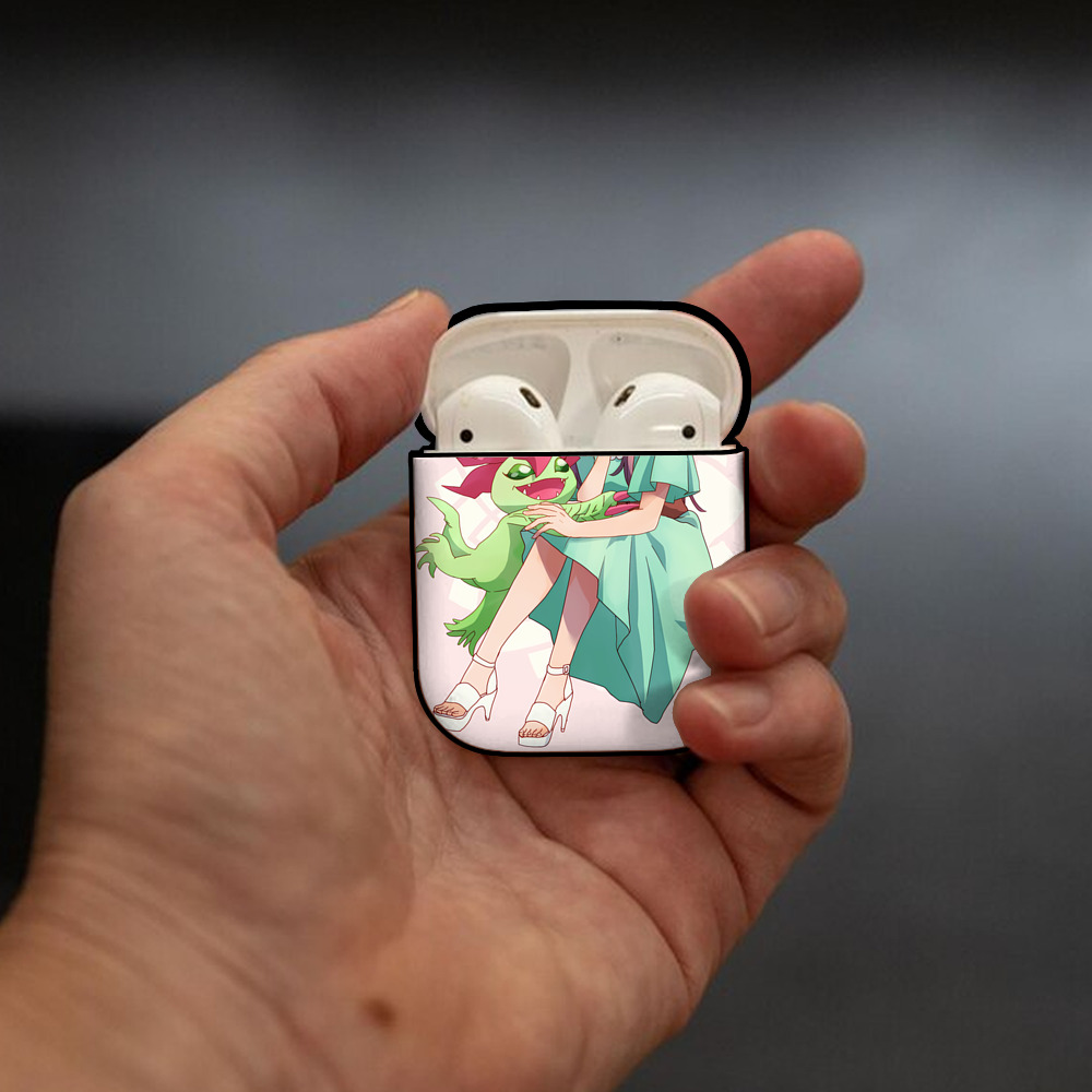 Digimon デジタルモンスター/デジモン AirPods 第2世代保護ケース ハードシェル ブラック 耐衝撃・防指紋・カラビナ付き