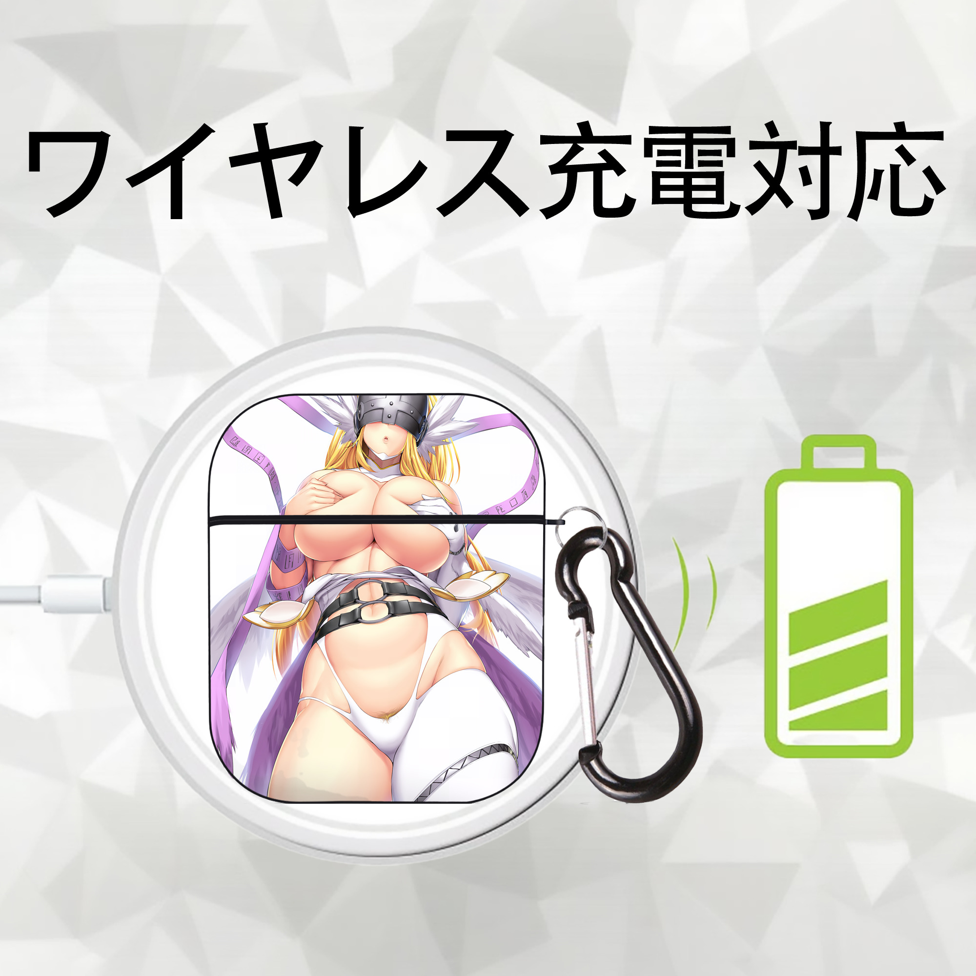 Digimon デジタルモンスター/デジモン AirPods 第2世代保護ケース ハードシェル ブラック 耐衝撃・防指紋・カラビナ付き
