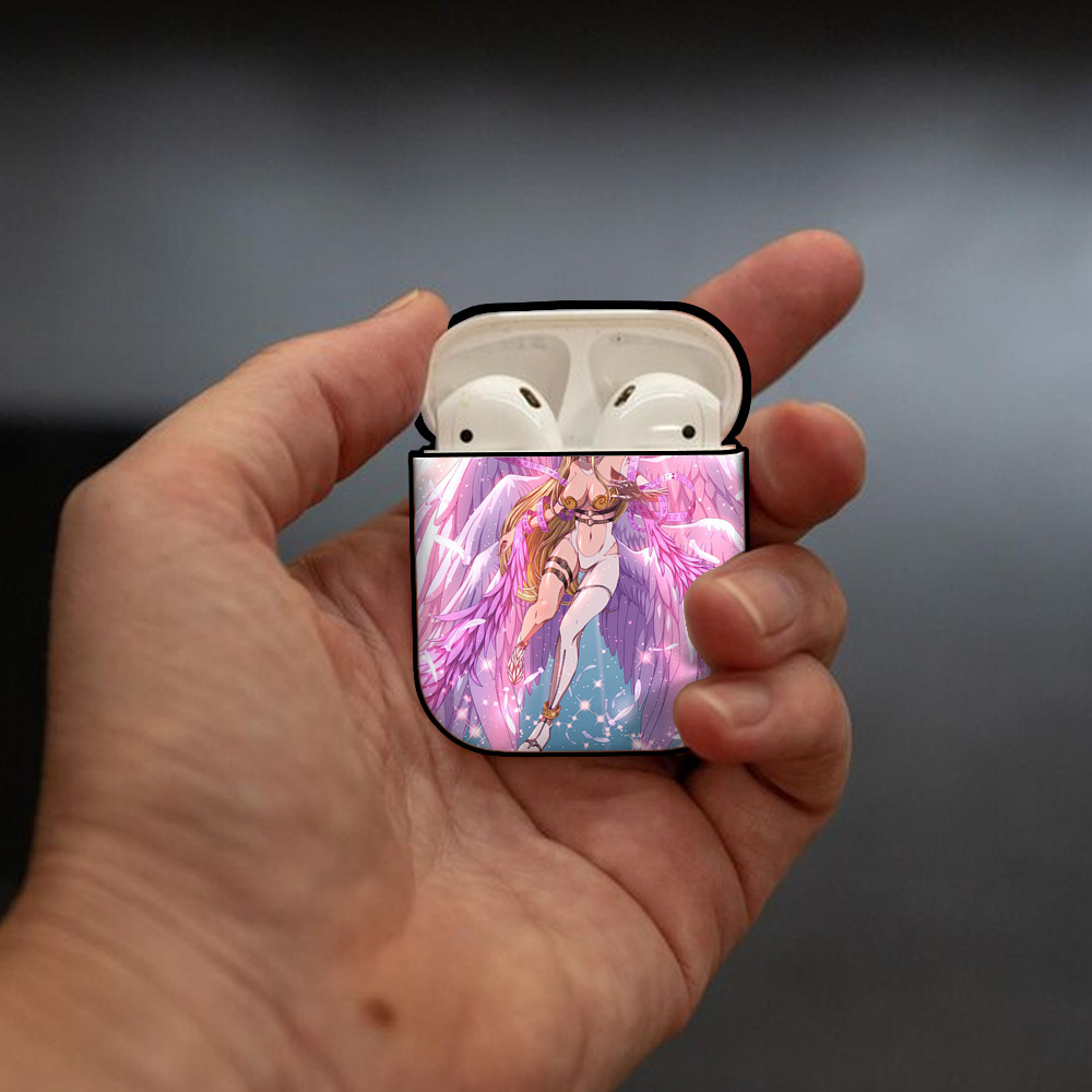 Digimon デジタルモンスター/デジモン AirPods 第2世代保護ケース ハードシェル ブラック 耐衝撃・防指紋・カラビナ付き