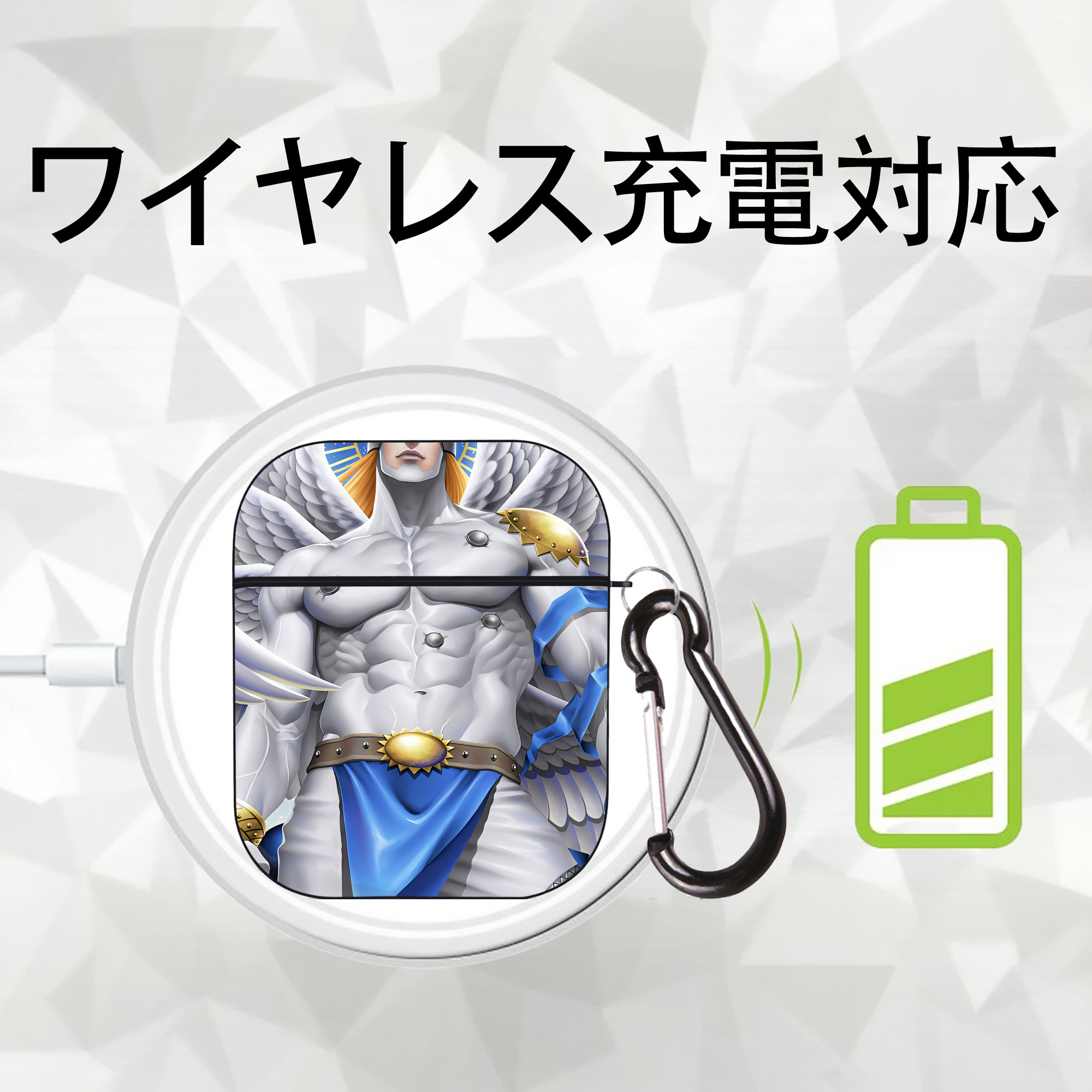 Digimon デジタルモンスター/デジモン AirPods 第2世代保護ケース ハードシェル ブラック 耐衝撃・防指紋・カラビナ付き