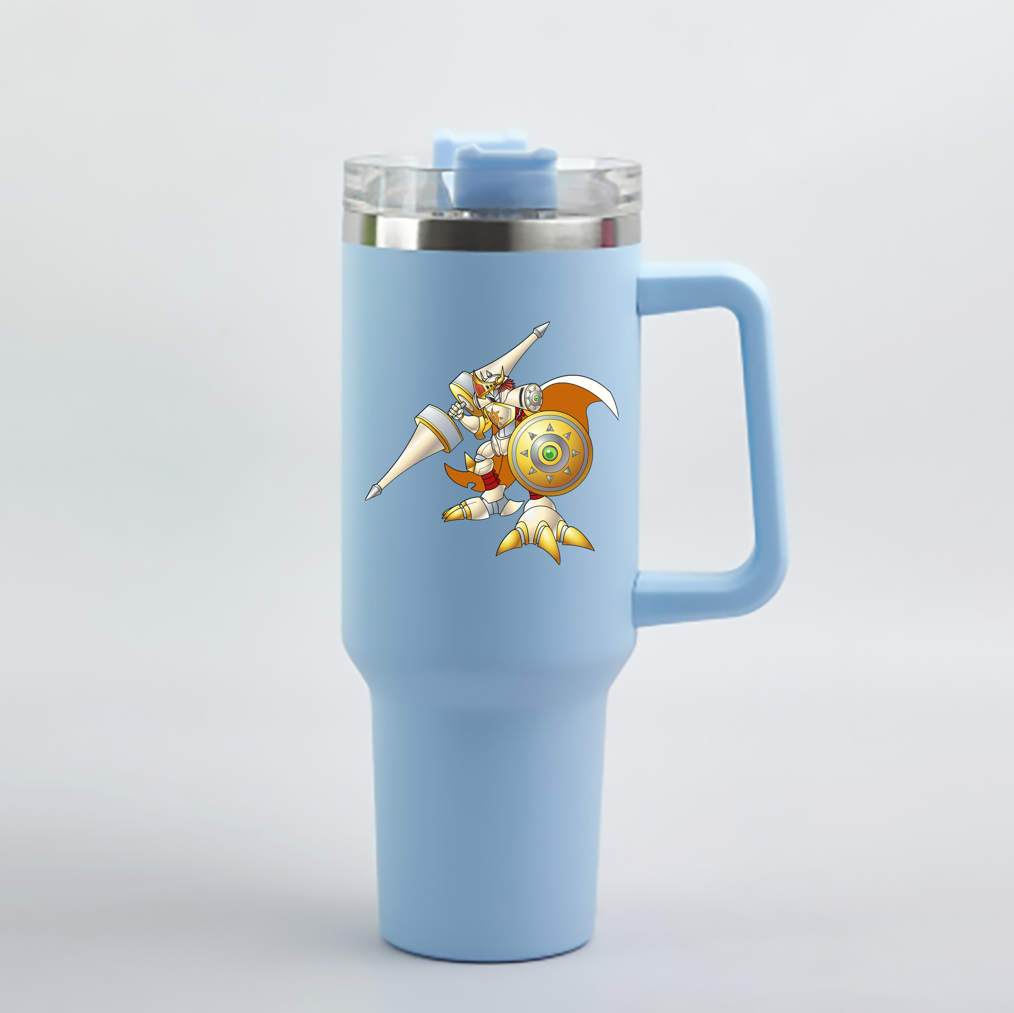 （画像用） Digimon デジタルモンスター/デジモン 1200mL車用タンブラー - クリスタルステッカー（プラスチックストロー付き）
