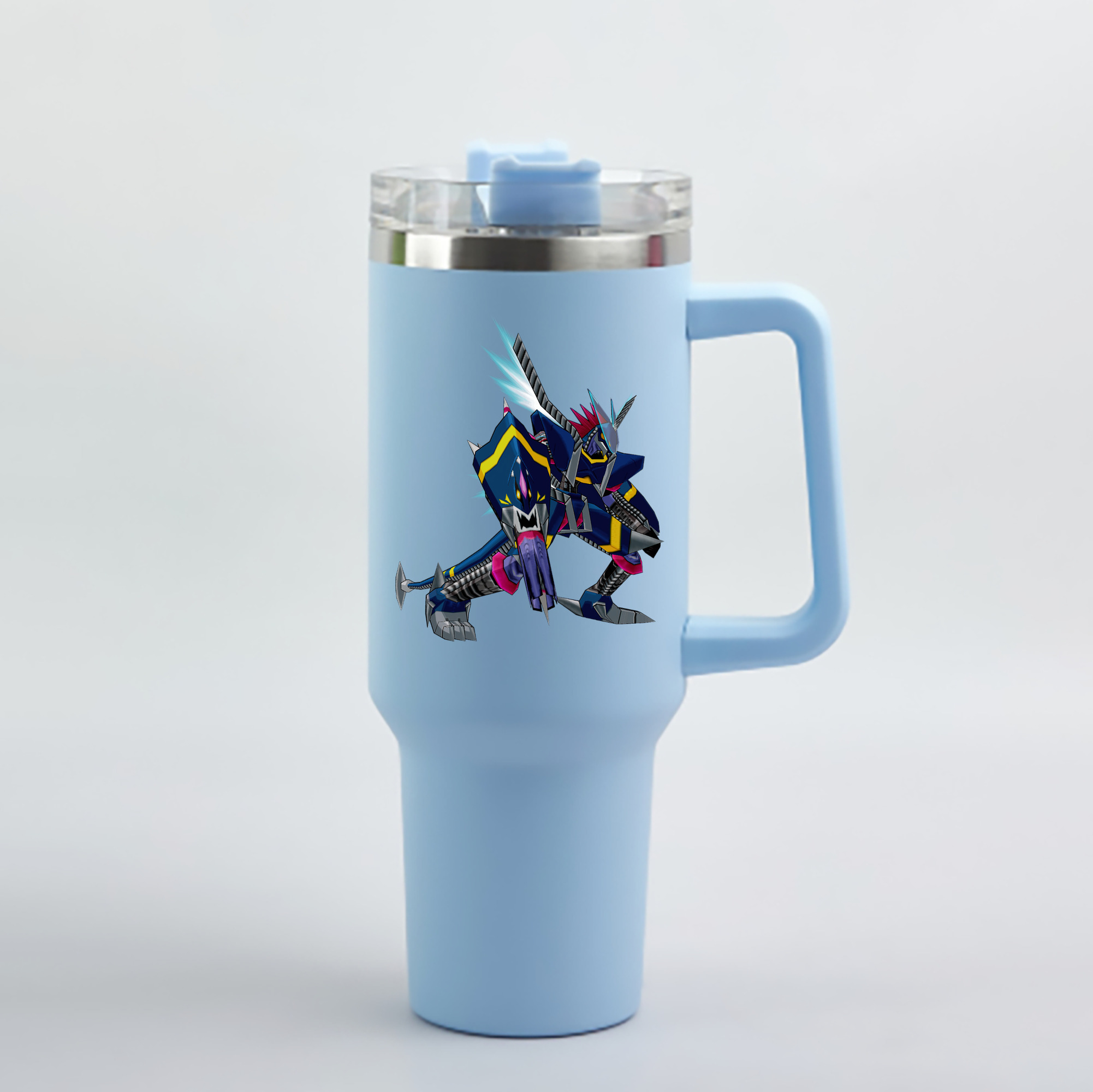 （画像用） Digimon デジタルモンスター/デジモン 1200mL車用タンブラー - クリスタルステッカー（プラスチックストロー付き）