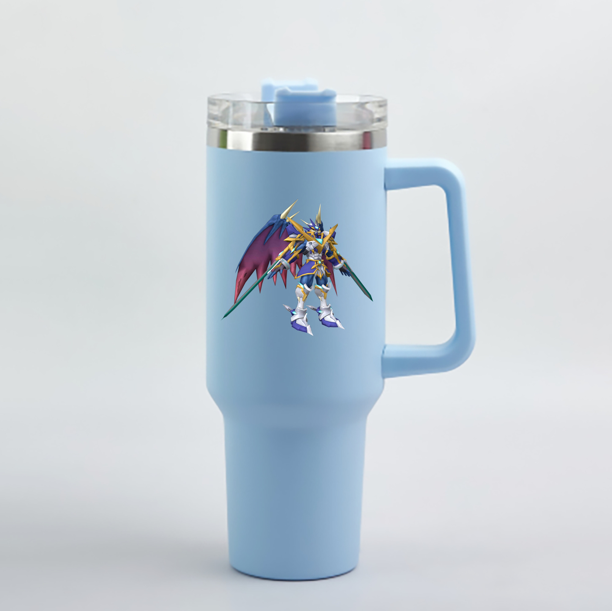 （画像用） Digimon デジタルモンスター/デジモン 1200mL車用タンブラー - クリスタルステッカー（プラスチックストロー付き）