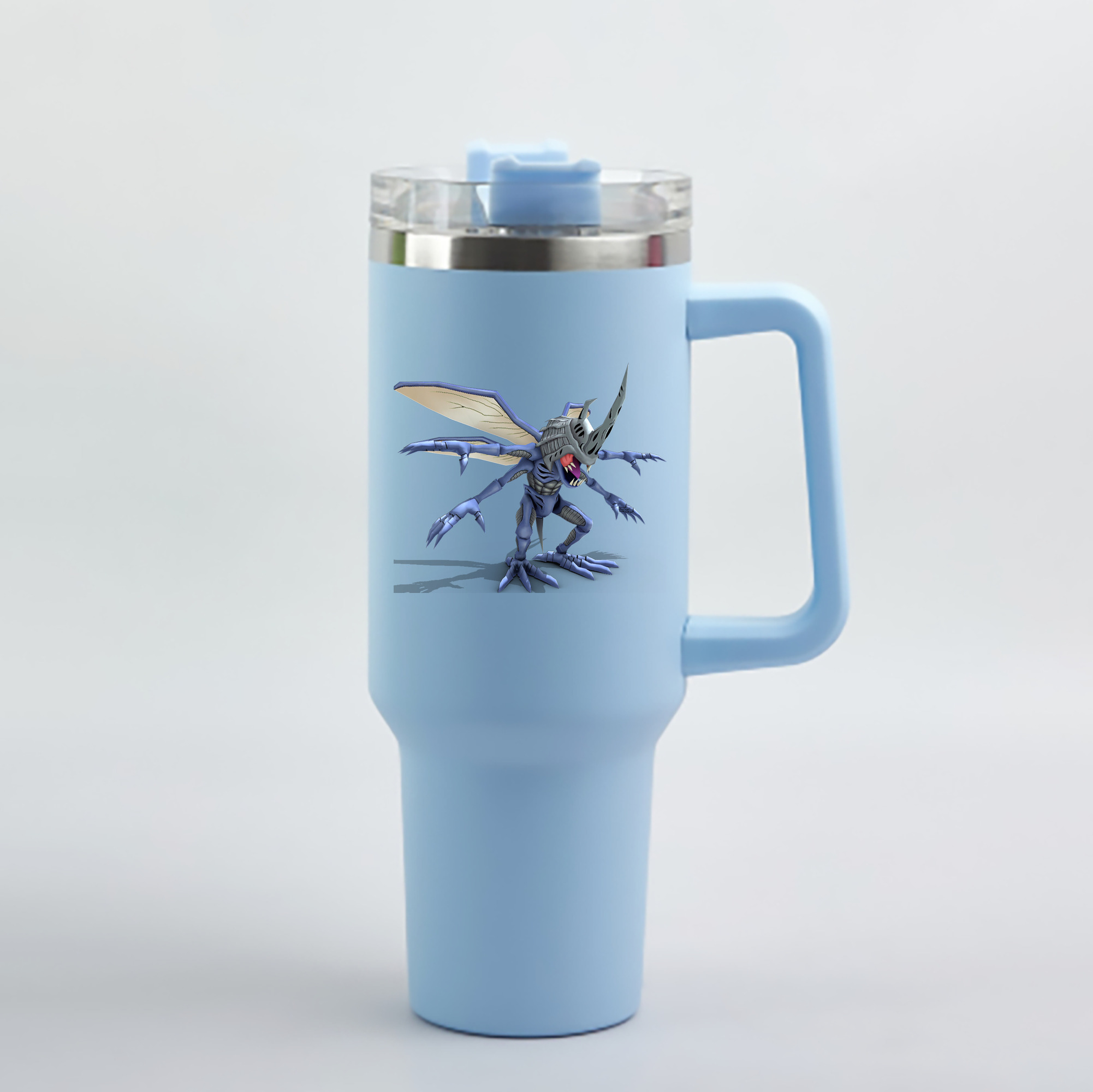 （画像用） Digimon デジタルモンスター/デジモン 1200mL車用タンブラー - クリスタルステッカー（プラスチックストロー付き）