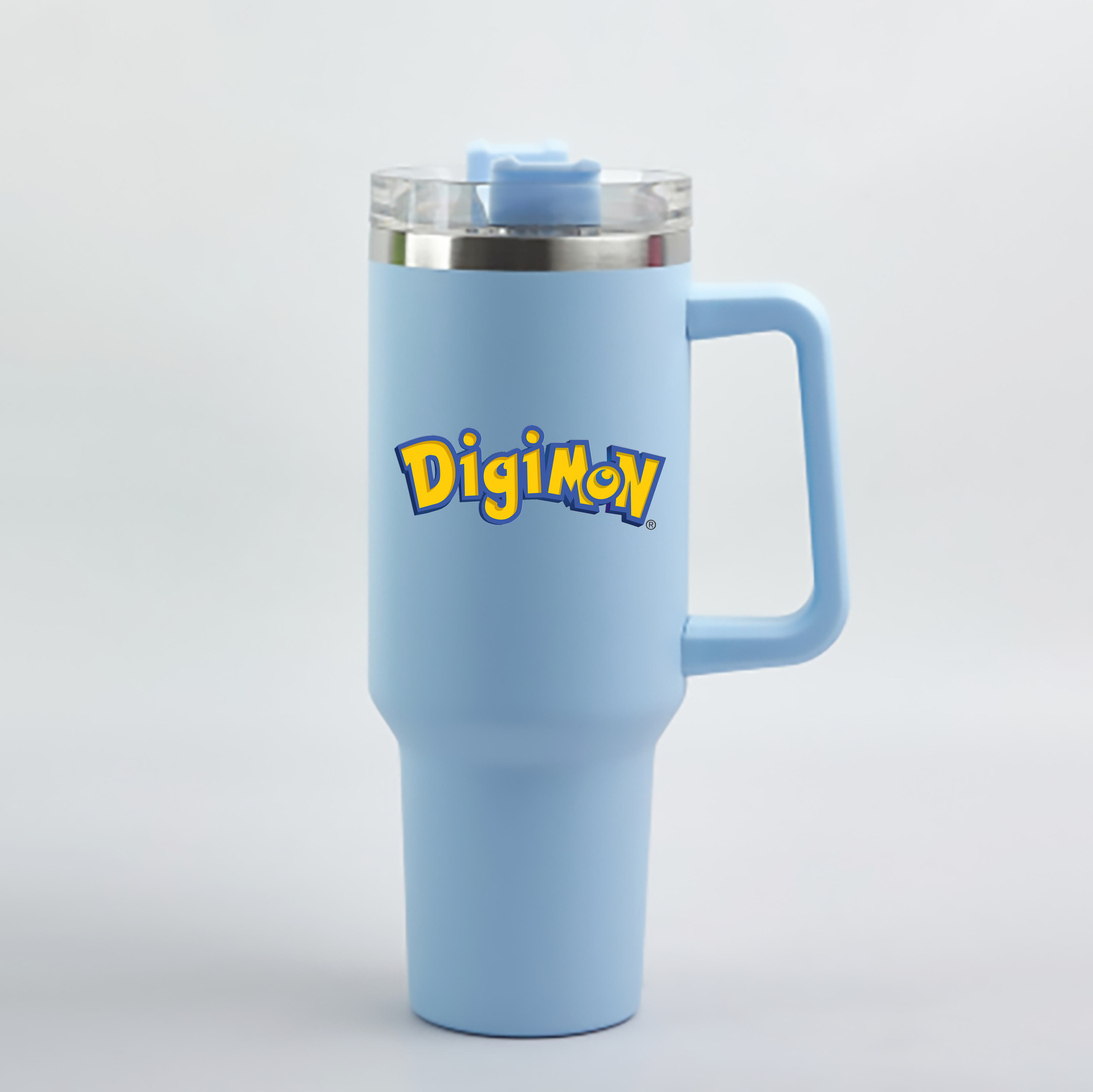 （画像用） Digimon デジタルモンスター/デジモン 1200mL車用タンブラー - クリスタルステッカー（プラスチックストロー付き）