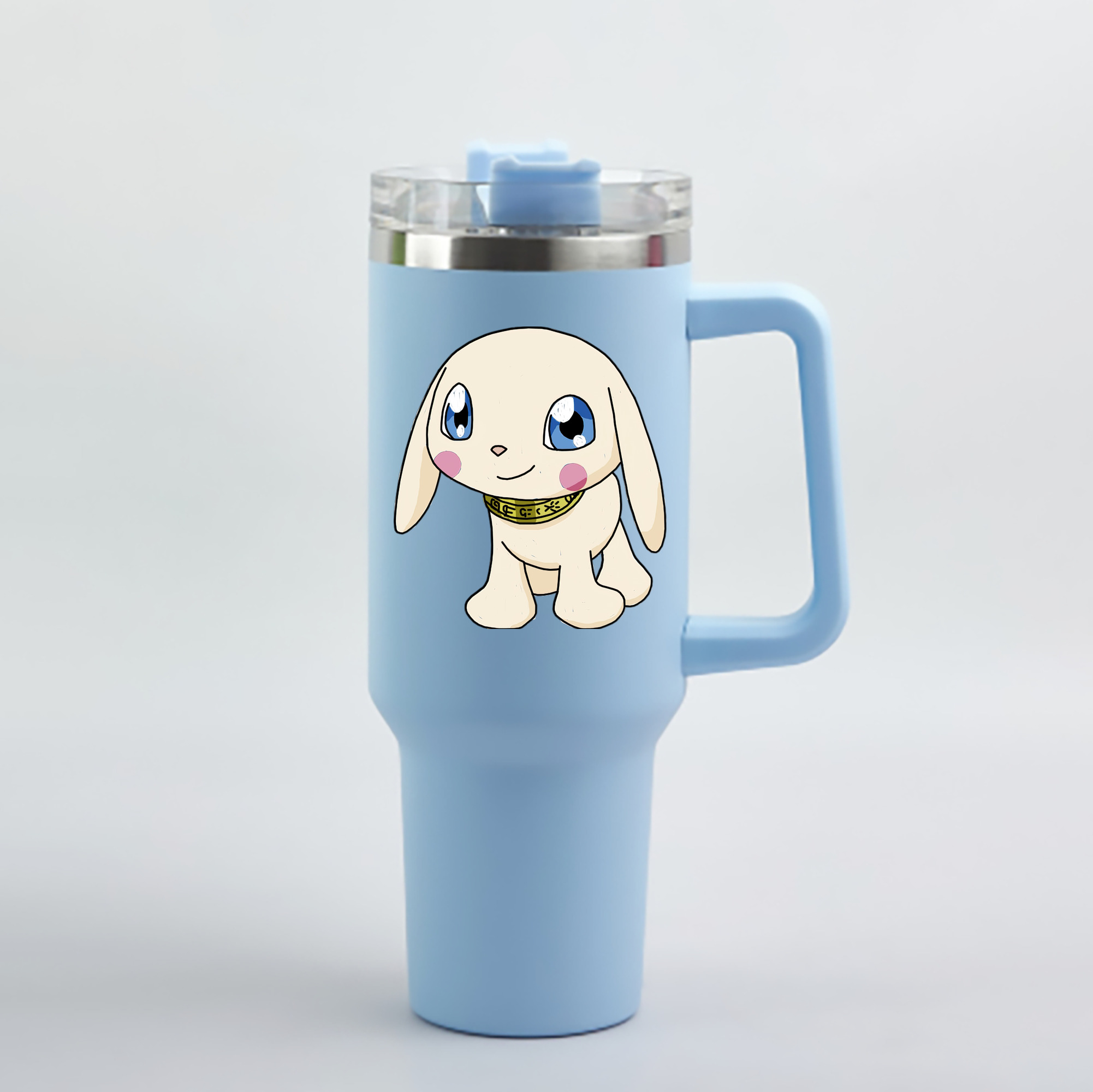 （画像用） Digimon デジタルモンスター/デジモン 1200mL車用タンブラー - クリスタルステッカー（プラスチックストロー付き）