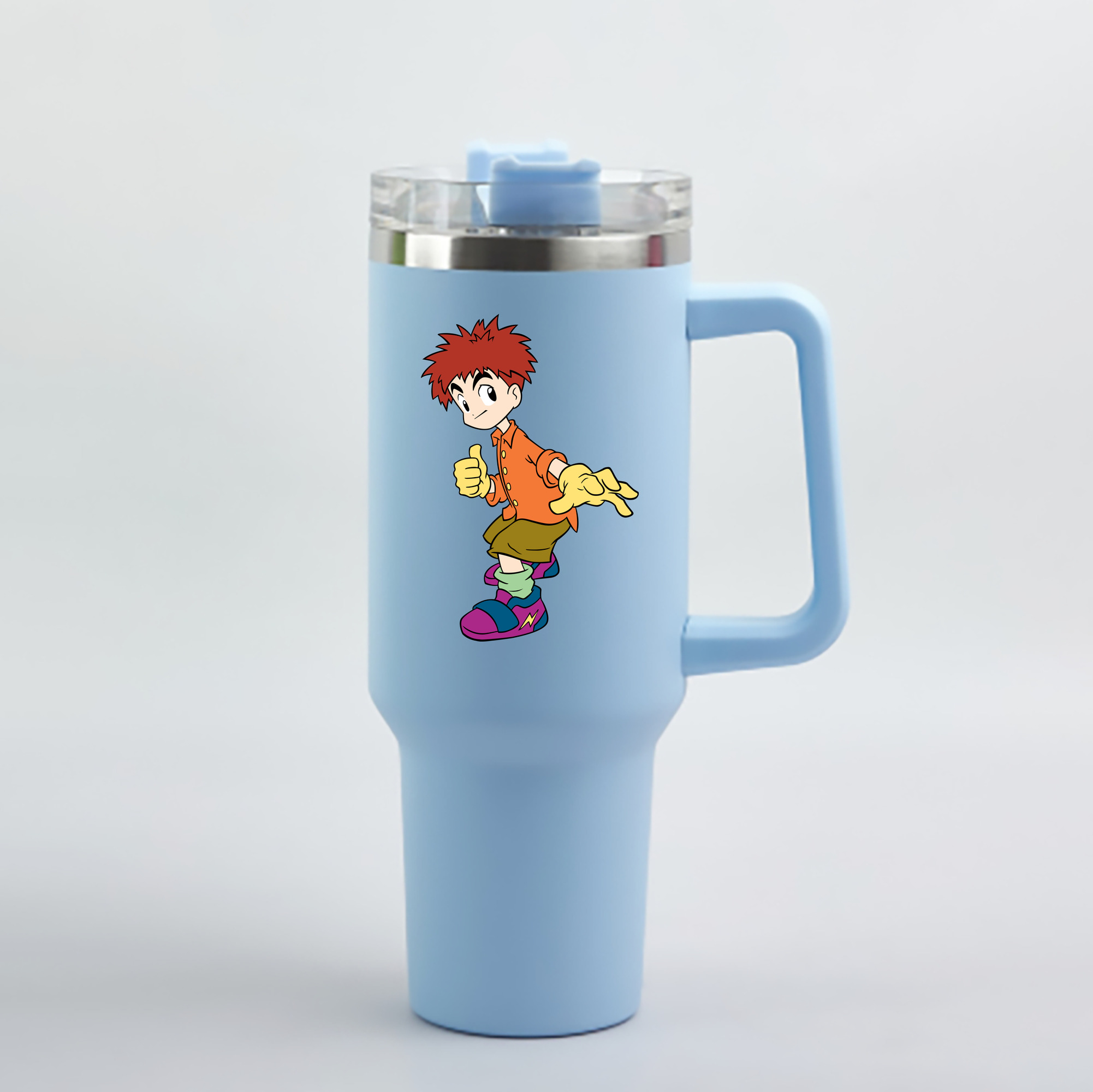（画像用） Digimon デジタルモンスター/デジモン 1200mL車用タンブラー - クリスタルステッカー（プラスチックストロー付き）