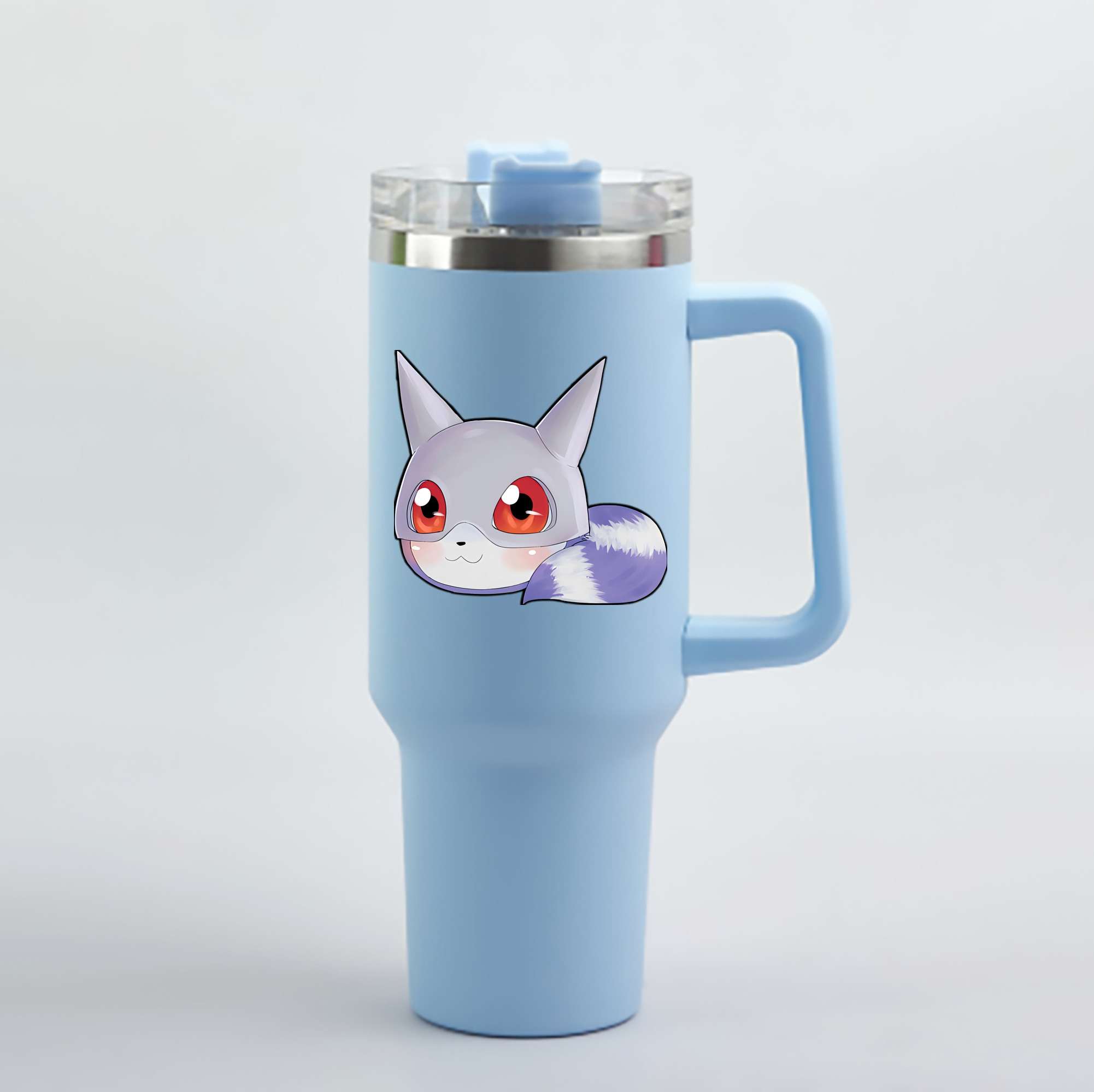 （画像用） Digimon デジタルモンスター/デジモン 1200mL車用タンブラー - クリスタルステッカー（プラスチックストロー付き）