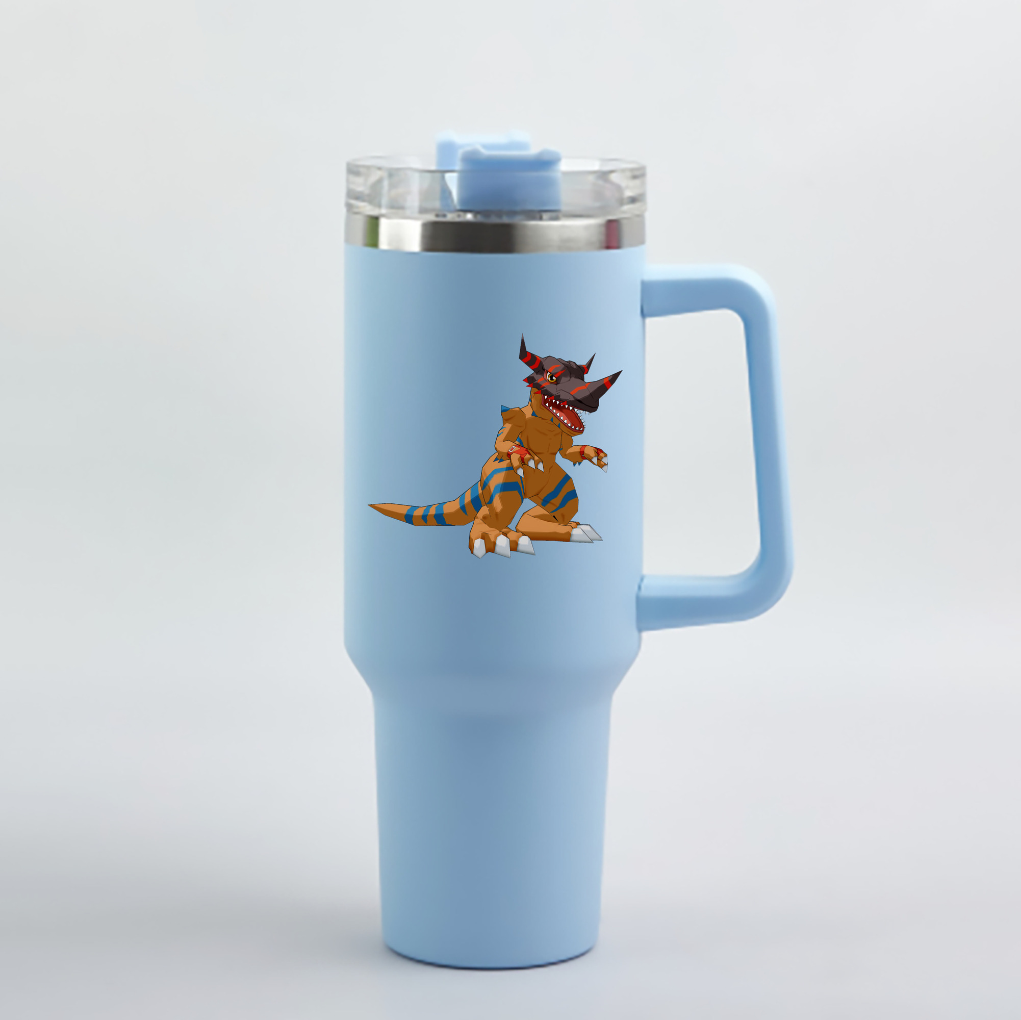 （画像用） Digimon デジタルモンスター/デジモン 1200mL車用タンブラー - クリスタルステッカー（プラスチックストロー付き）