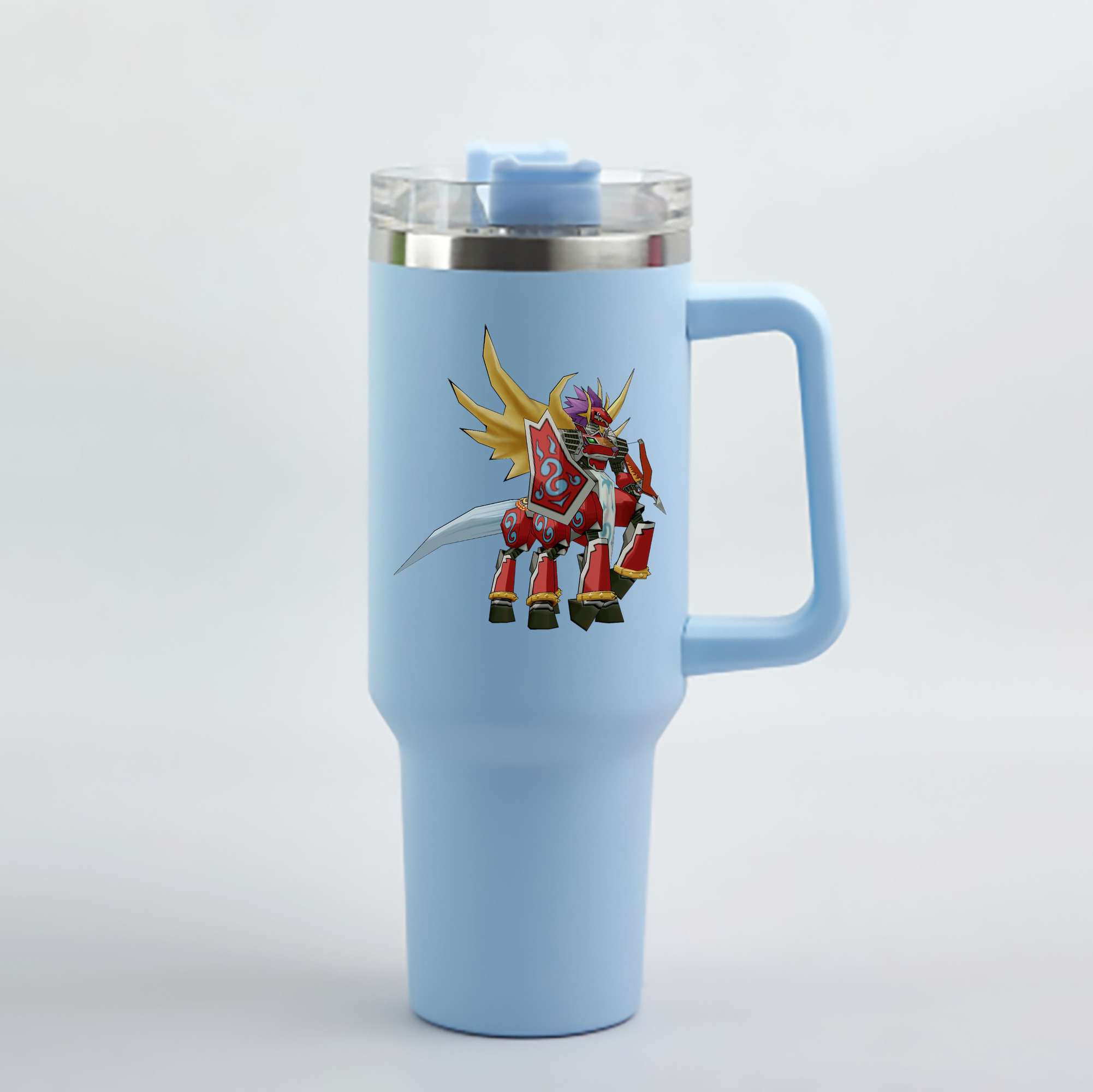 （画像用） Digimon デジタルモンスター/デジモン 1200mL車用タンブラー - クリスタルステッカー（プラスチックストロー付き）