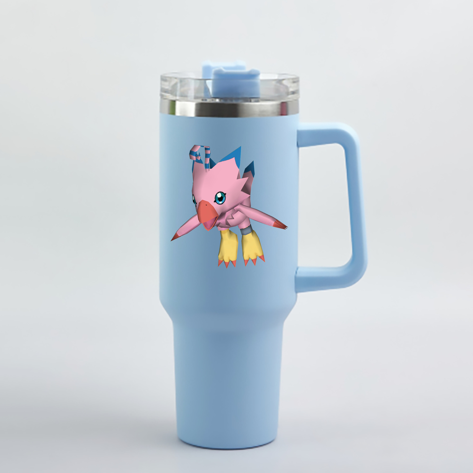 （画像用） Digimon デジタルモンスター/デジモン 1200mL車用タンブラー - クリスタルステッカー（プラスチックストロー付き）