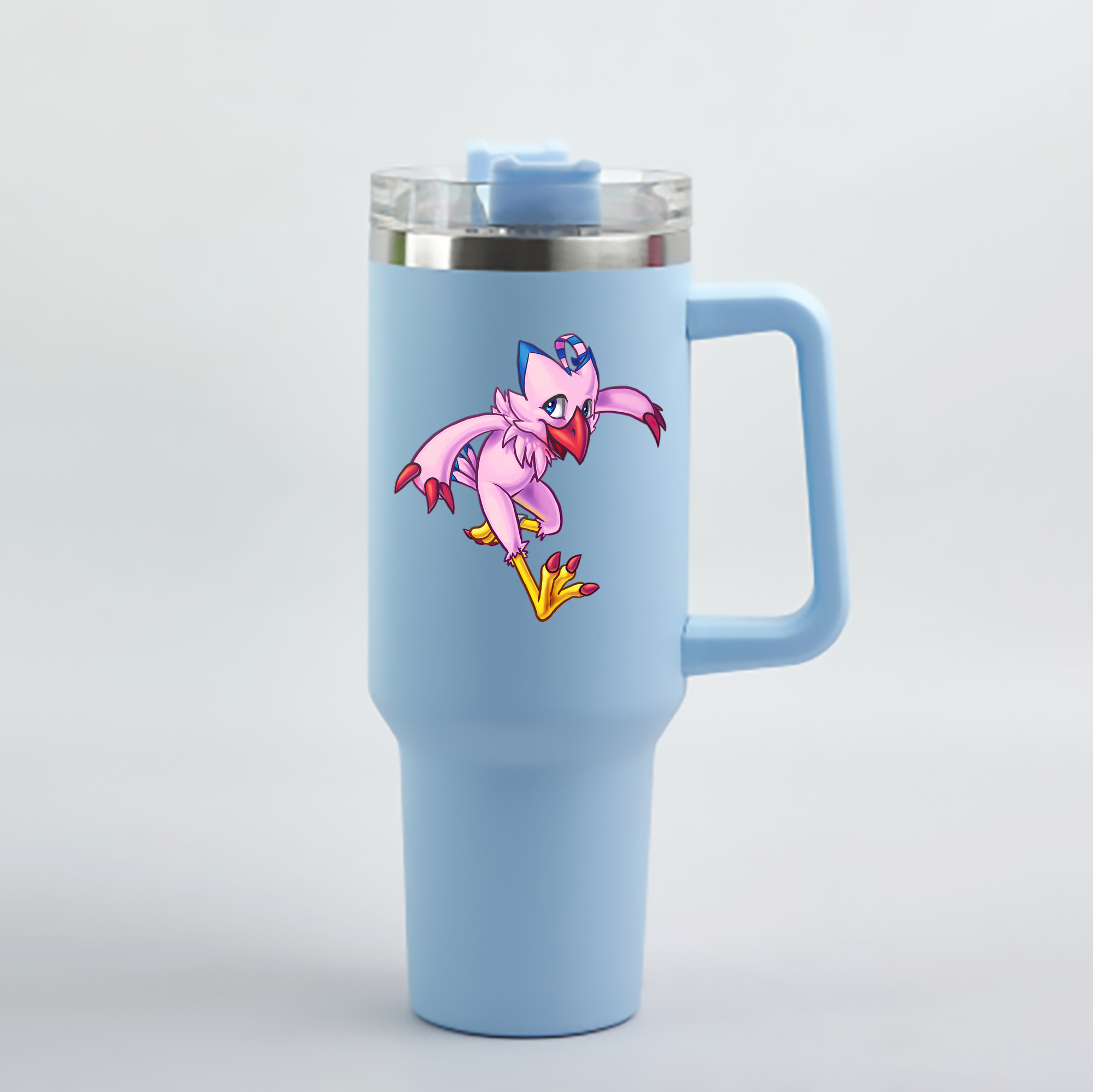 （画像用） Digimon デジタルモンスター/デジモン 1200mL車用タンブラー - クリスタルステッカー（プラスチックストロー付き）