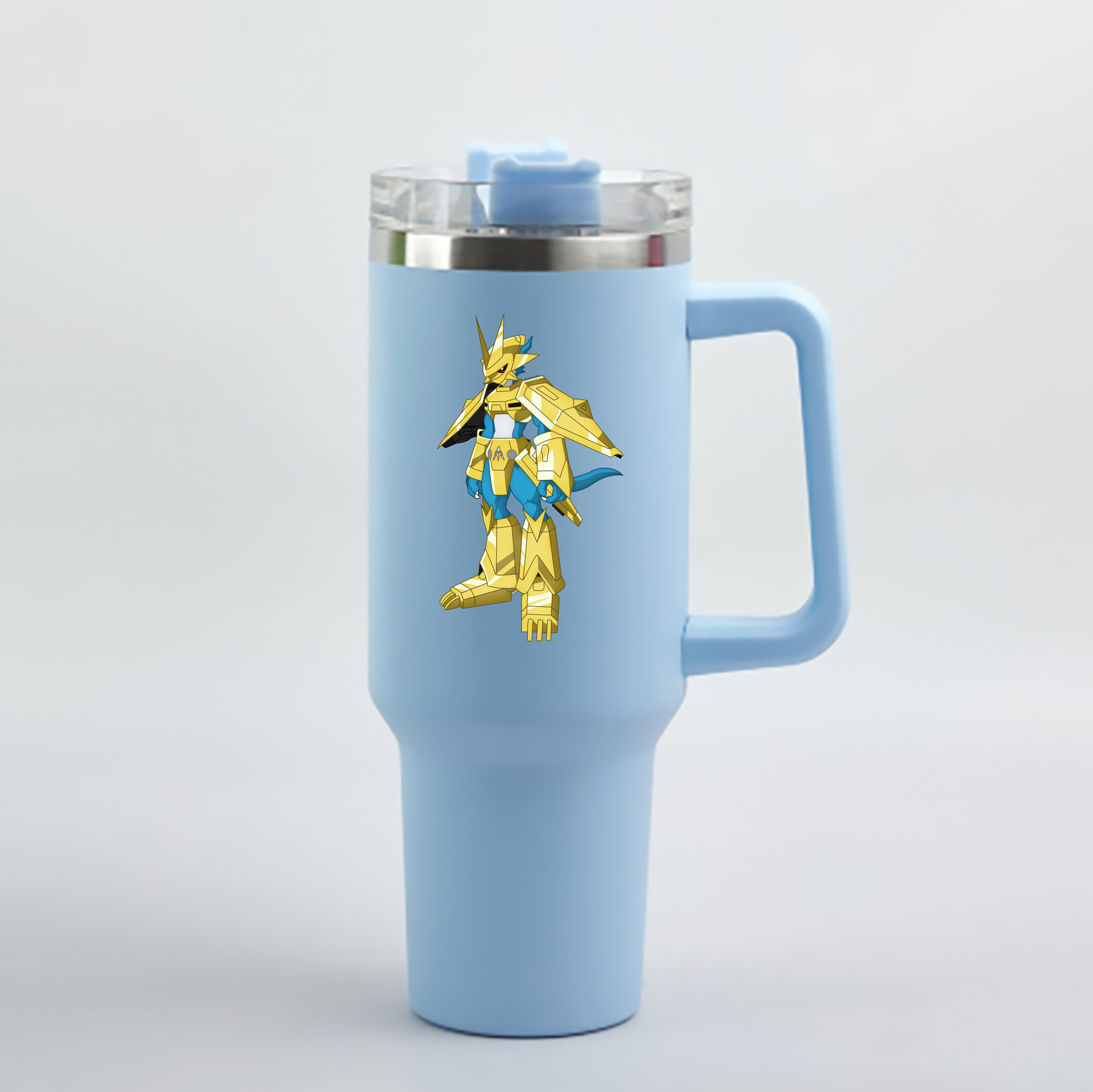 （画像用） Digimon デジタルモンスター/デジモン 1200mL車用タンブラー - クリスタルステッカー（プラスチックストロー付き）