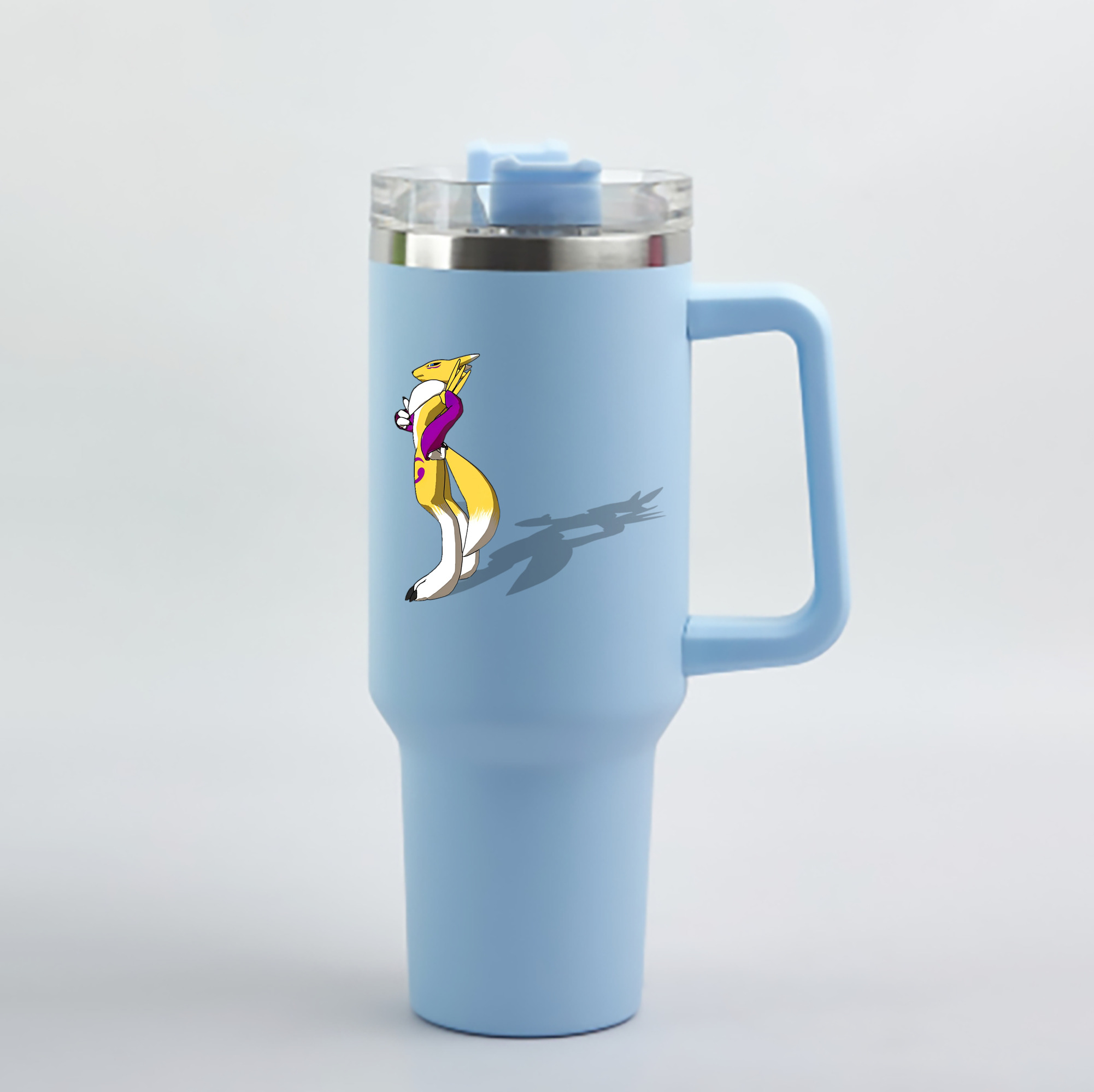 （画像用） Digimon デジタルモンスター/デジモン 1200mL車用タンブラー - クリスタルステッカー（プラスチックストロー付き）
